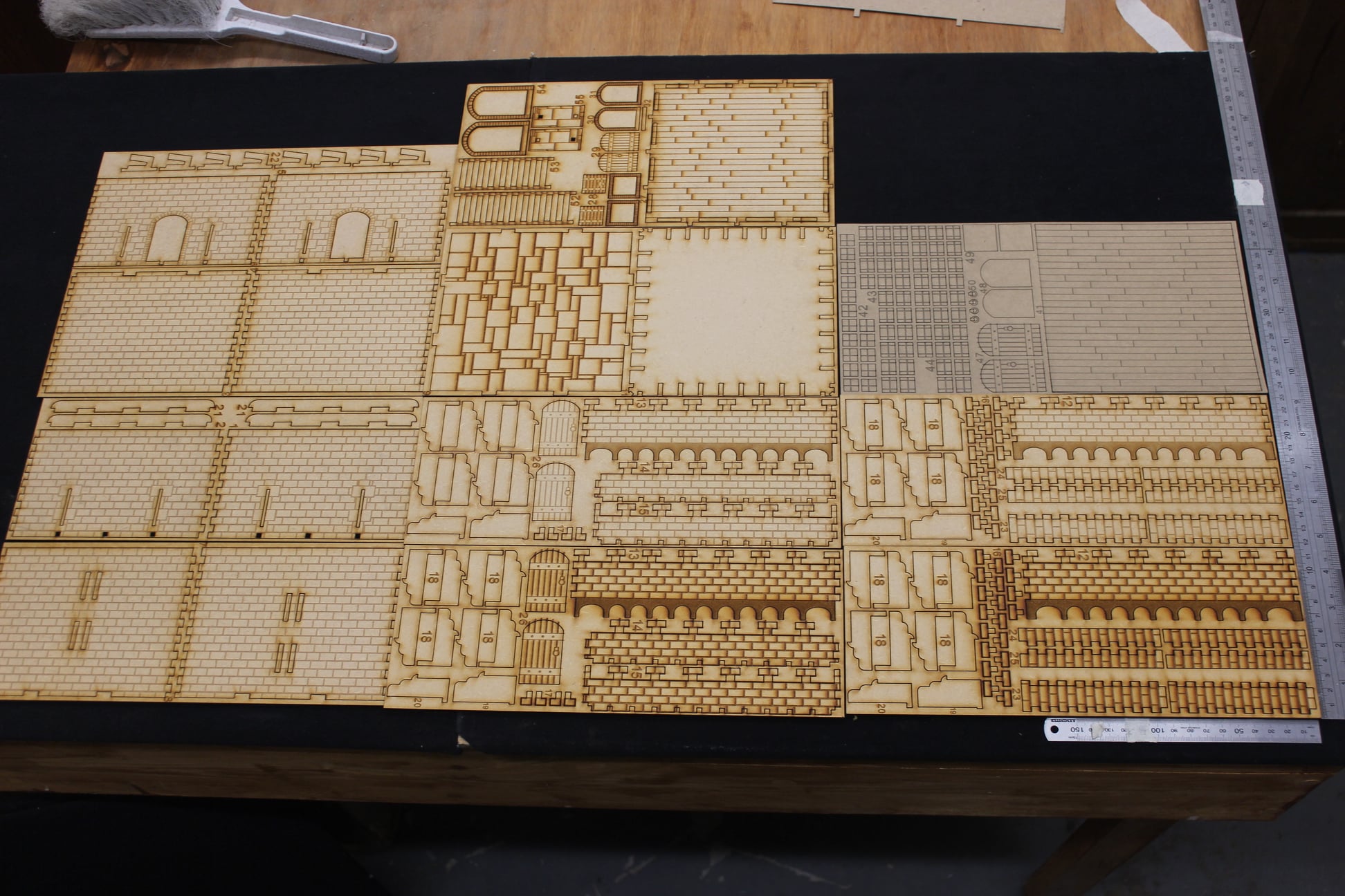 28mm castle laser cut model kit medieval tower through - Image 3