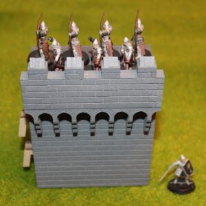 28mm Machicolation castle laser cut wide walkway