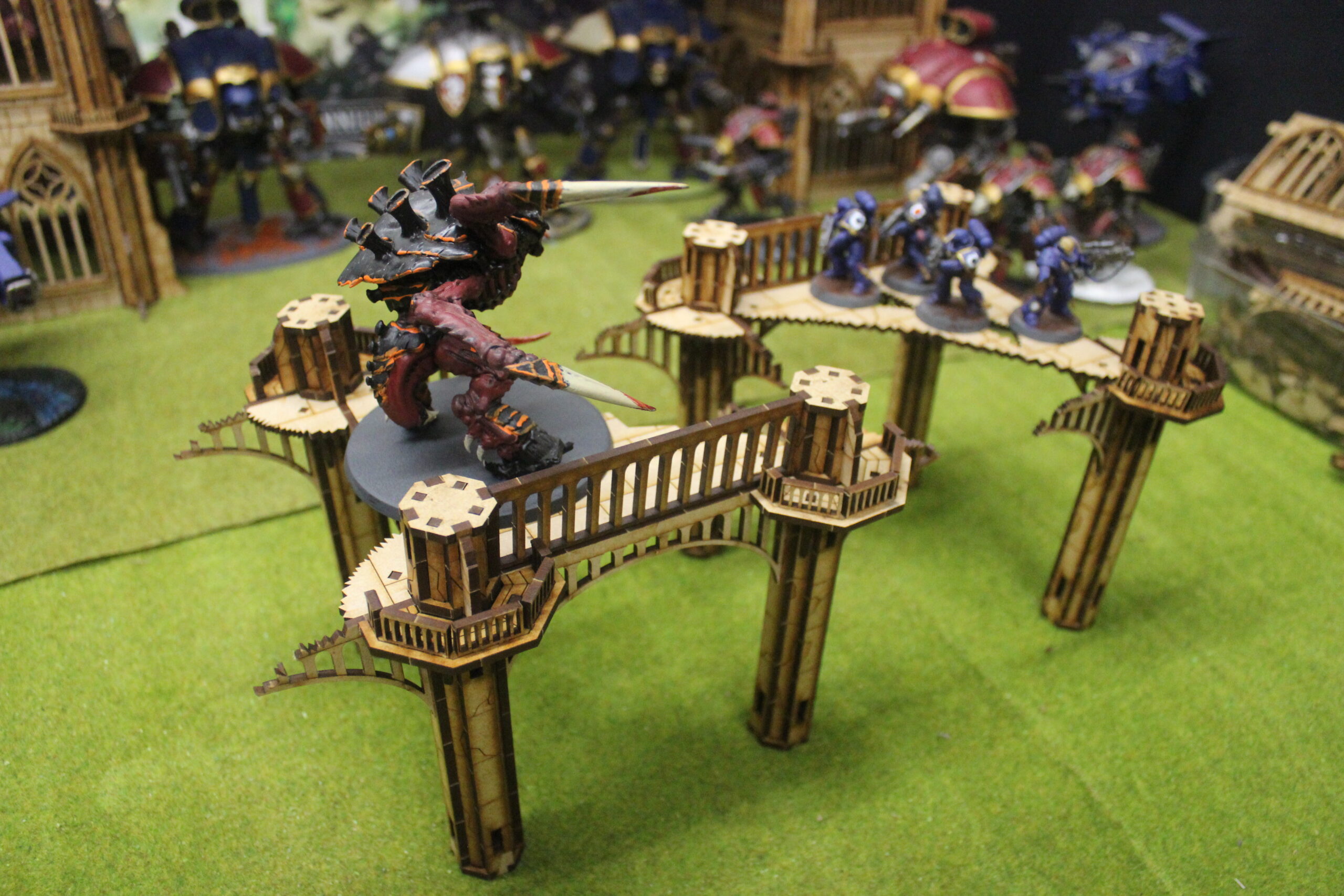 28mm wargaming city ruined broken double span bridge - Image 5