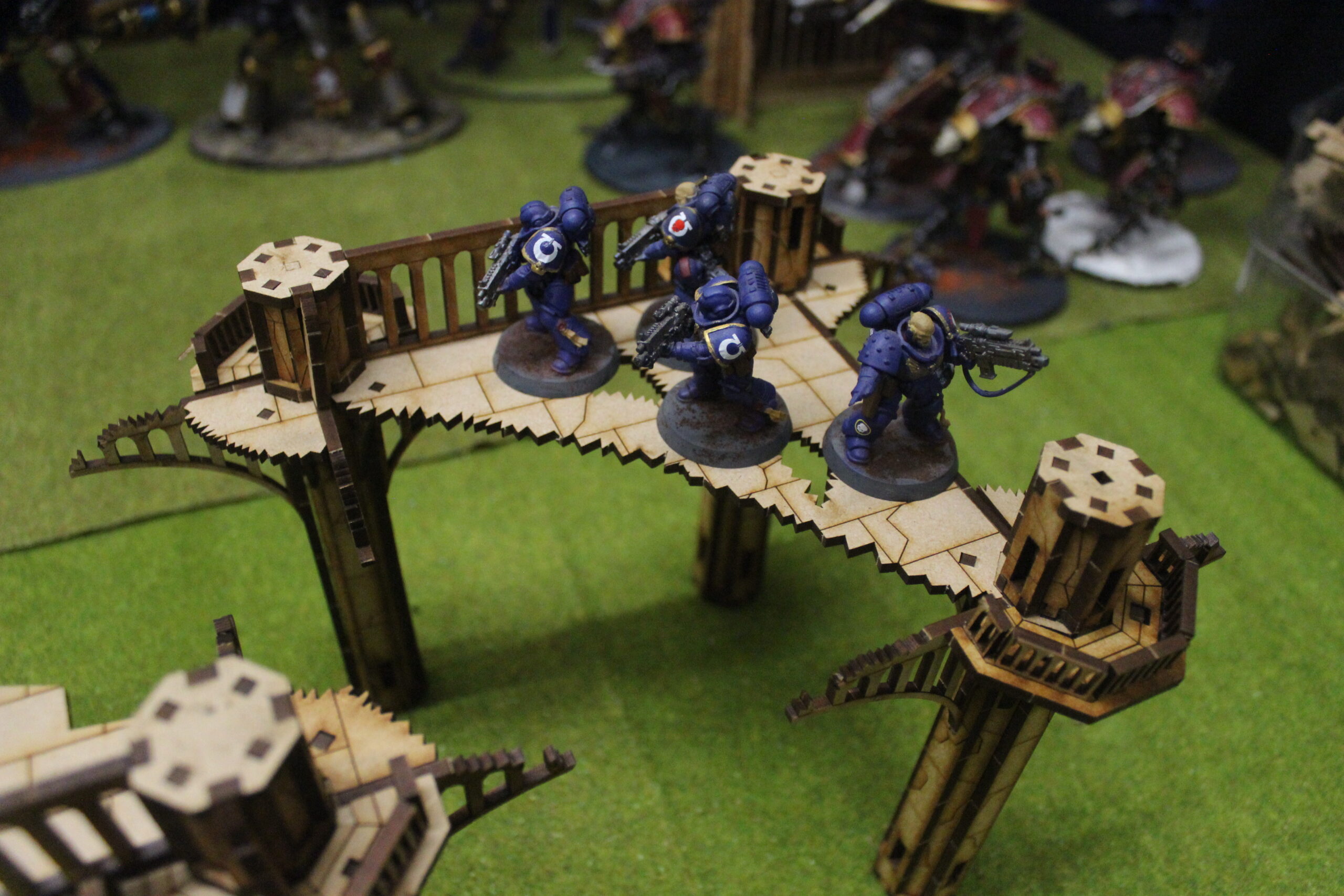 28mm wargaming city ruined broken double span bridge - Image 2