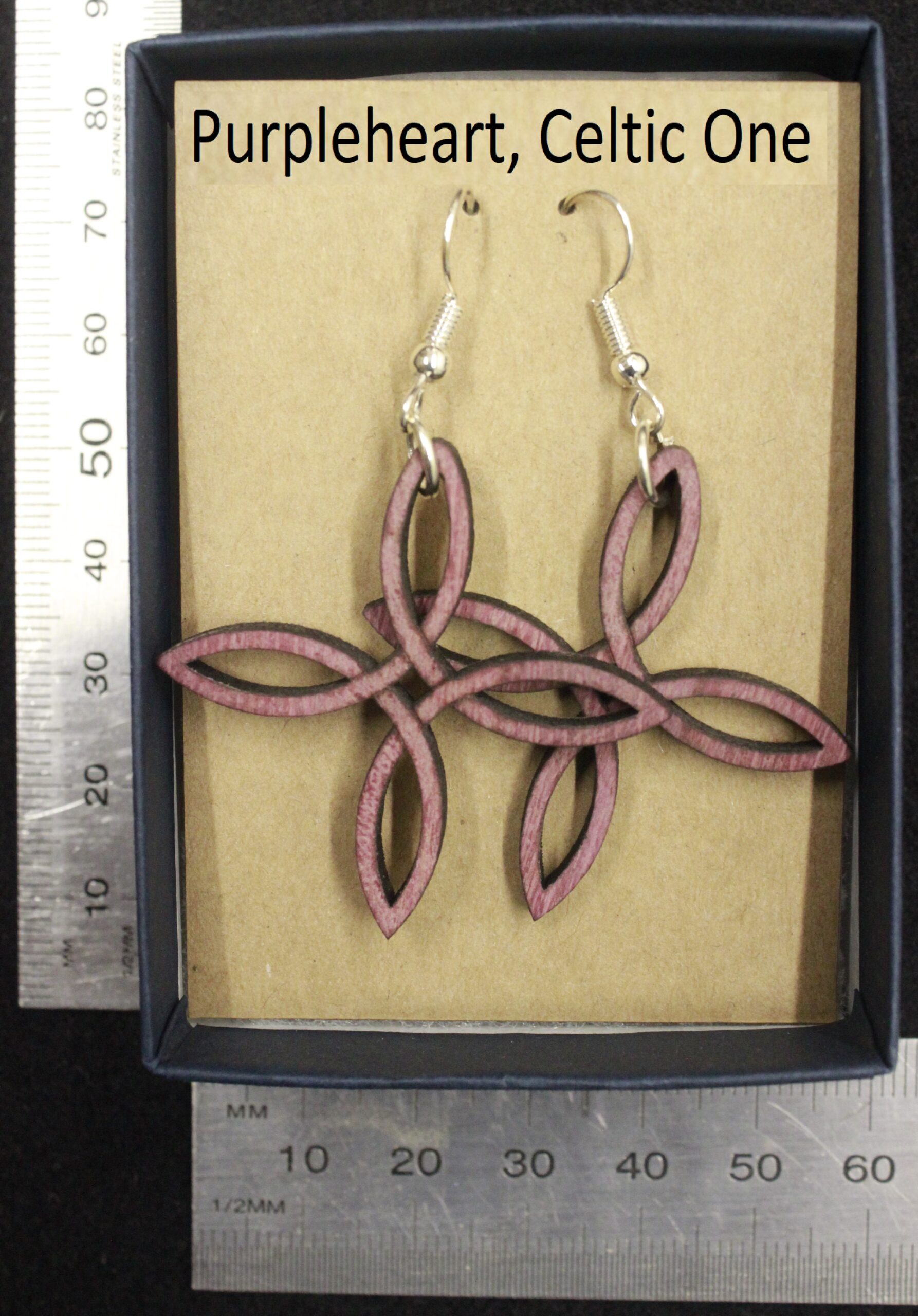 Laser cut wood, Purpleheart earring, dangle earring - Image 4