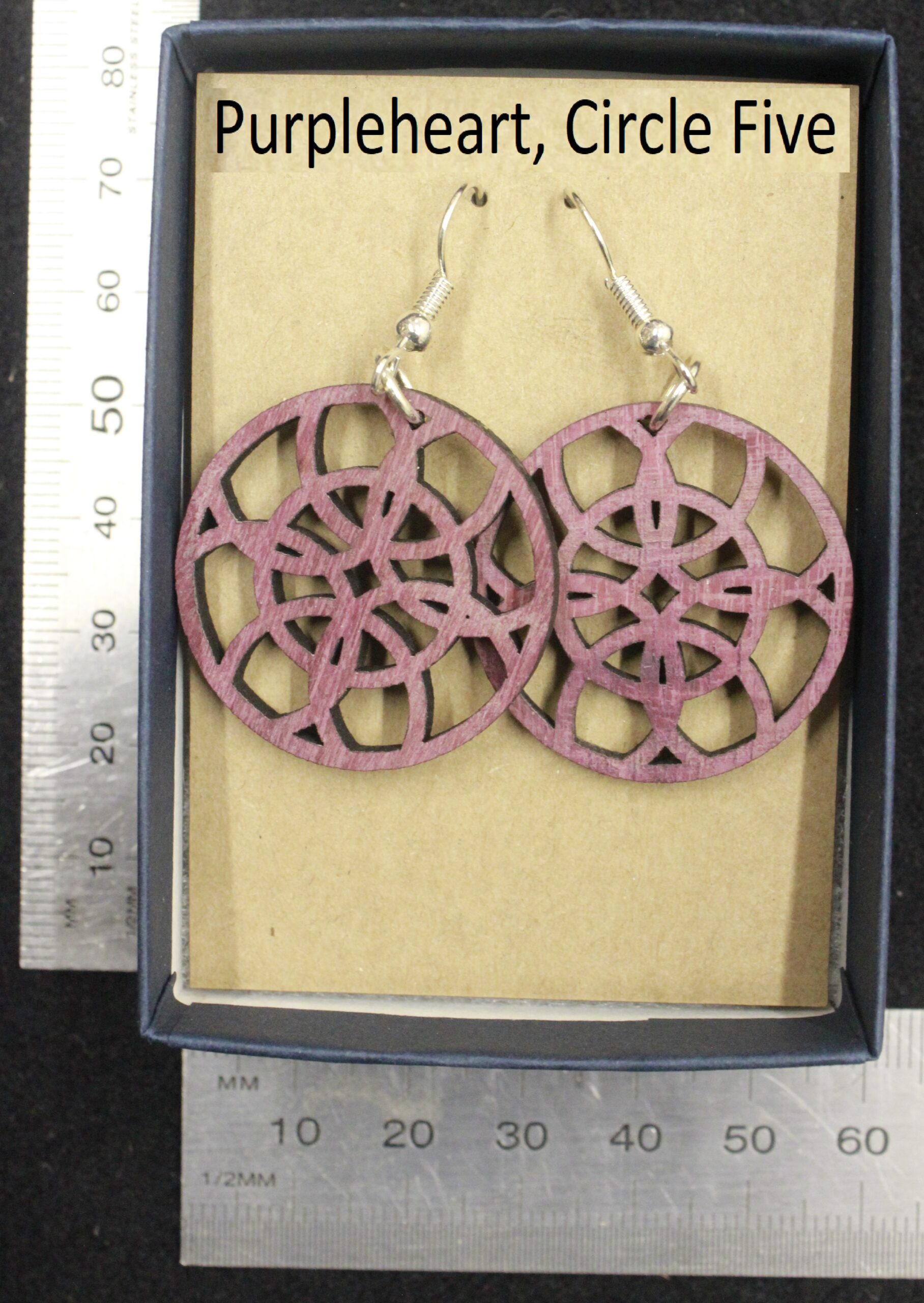Laser cut wood, Purpleheart earring, dangle earring - Image 7