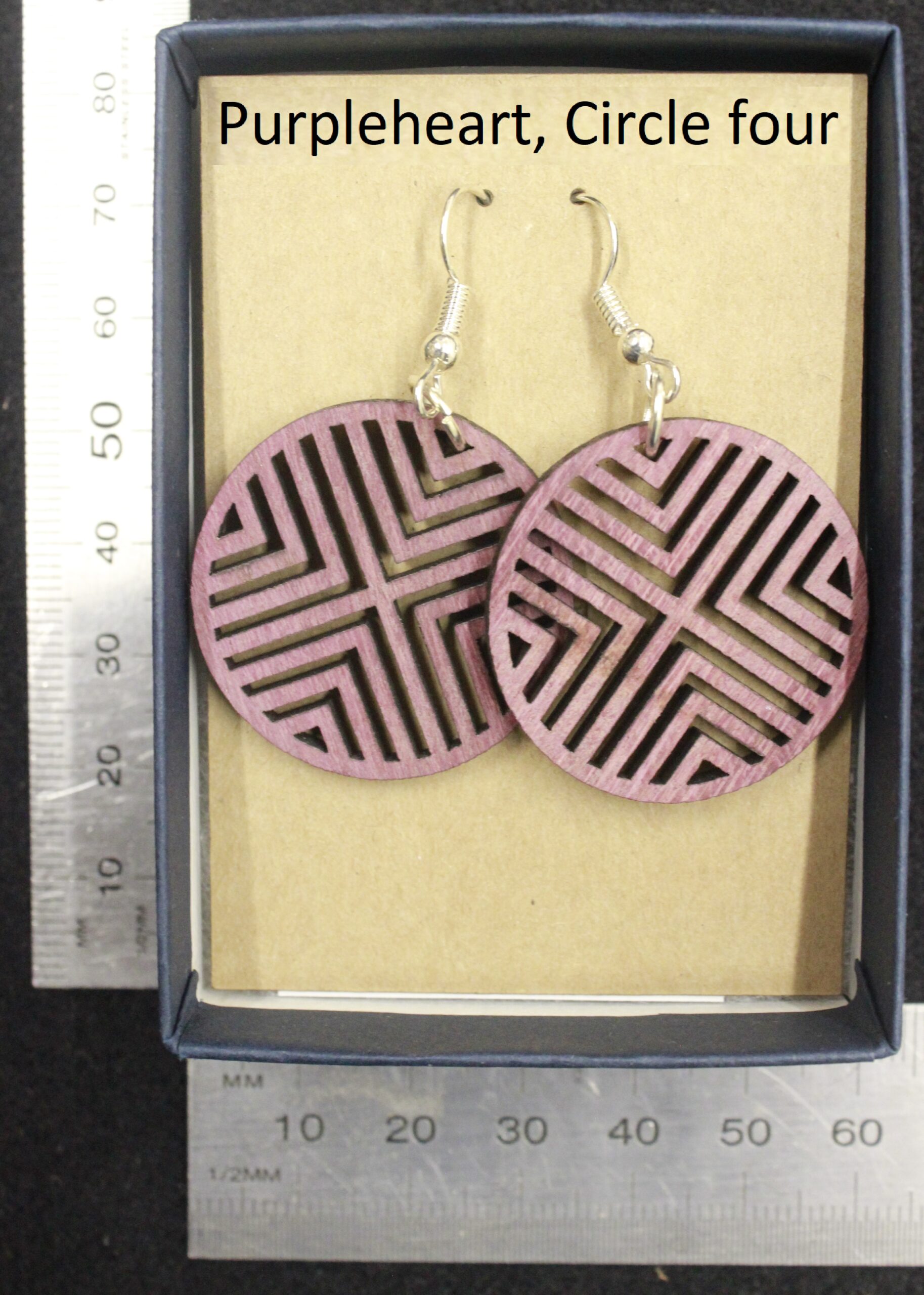 Laser cut wood, Purpleheart earring, dangle earring - Image 8