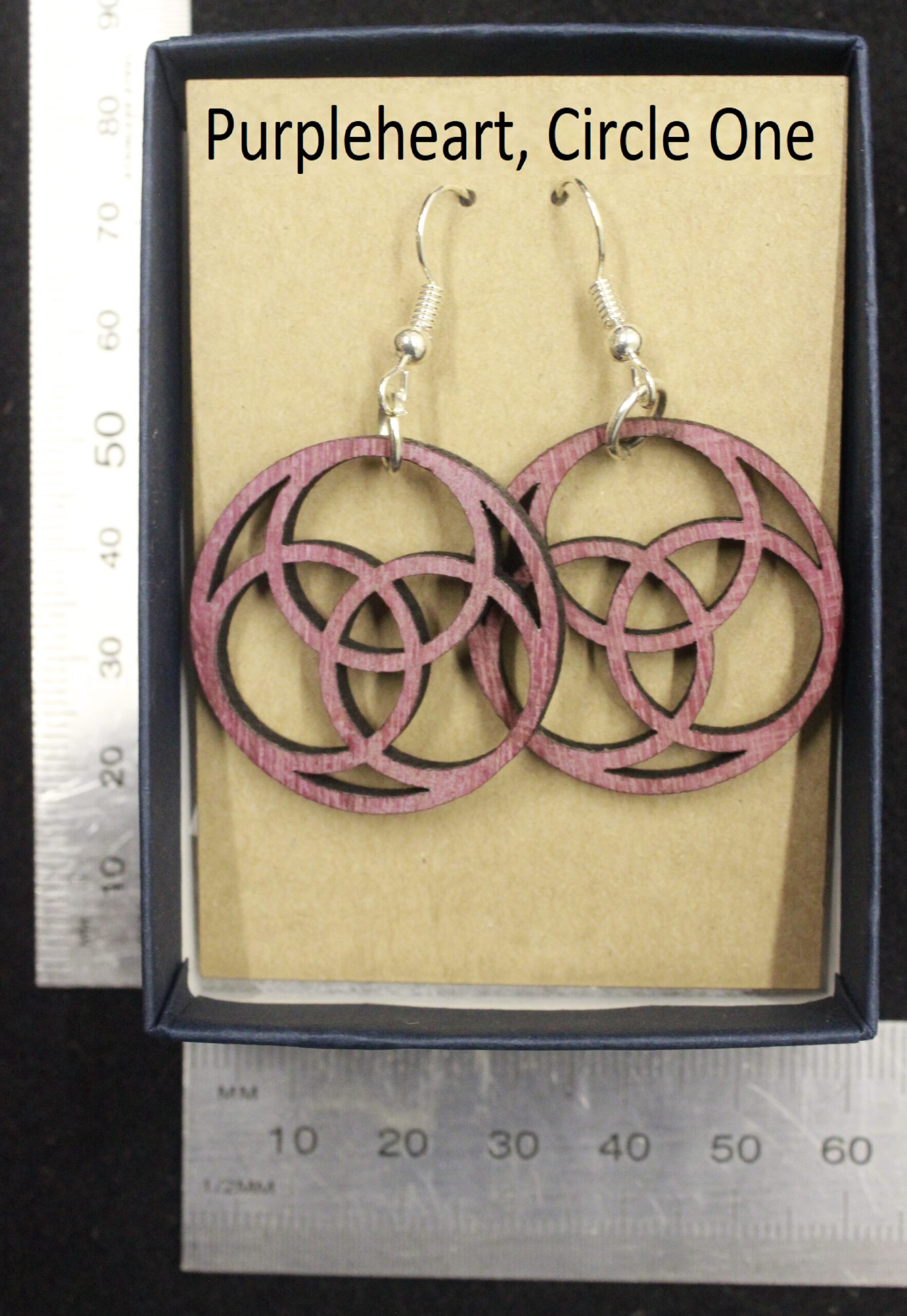 Laser cut wood, Purpleheart earring, dangle earring - Image 9