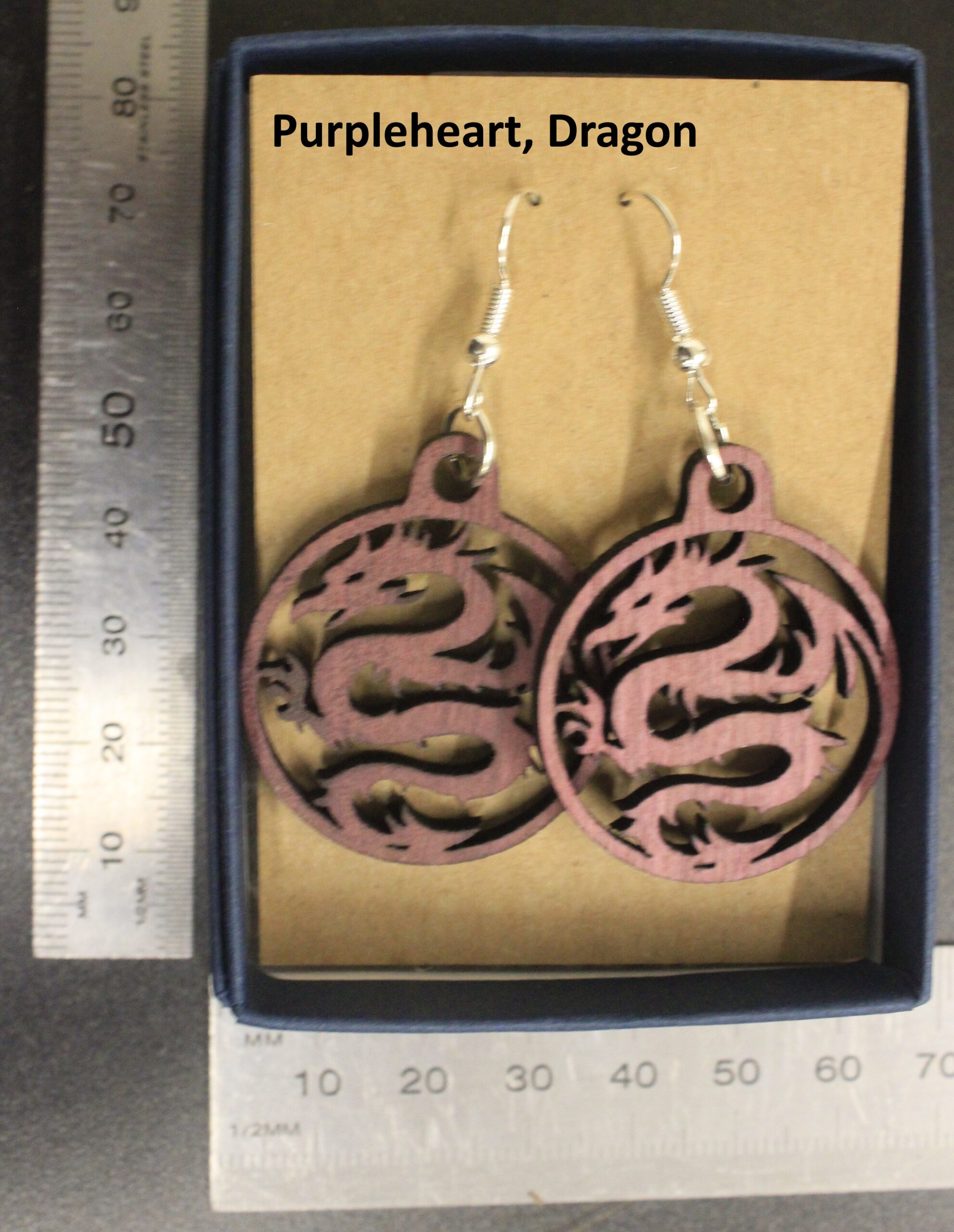 Laser cut wood, Purpleheart earring, dangle earring - Image 11