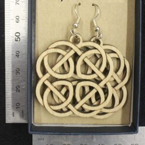 Laser cut wood, Ash earring, dangle earring