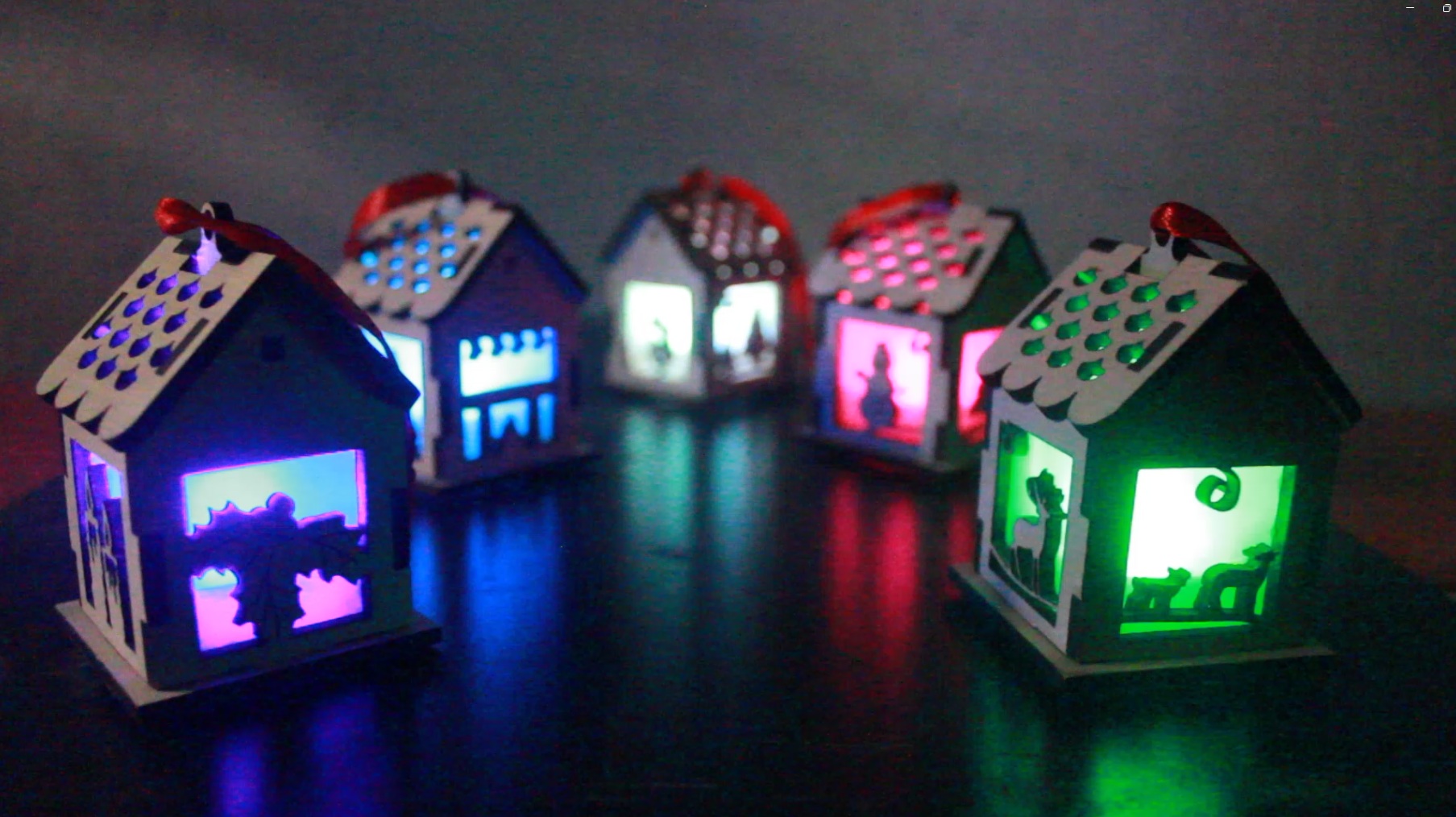 Laser cut wood, Little Lamp House - Image 11