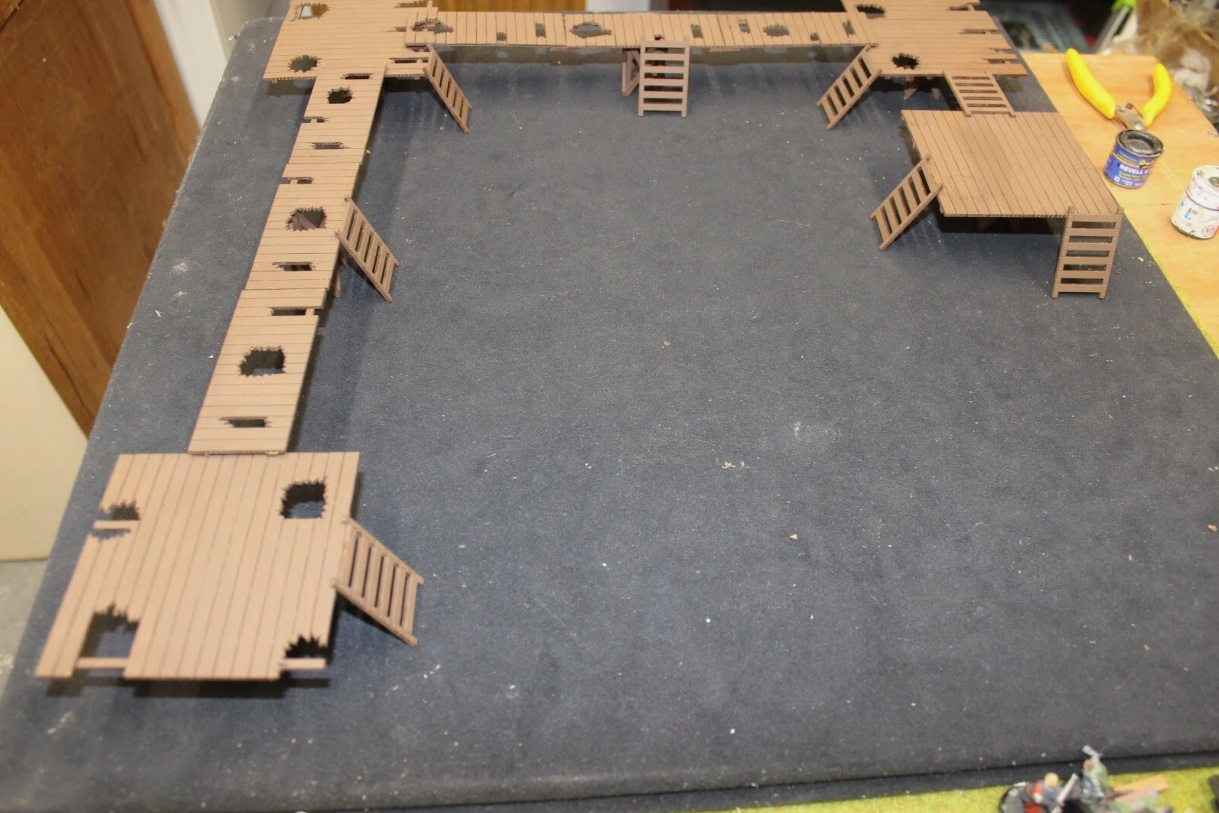28mm walkway wooded laser cut model kit wargaming Medieval set Two