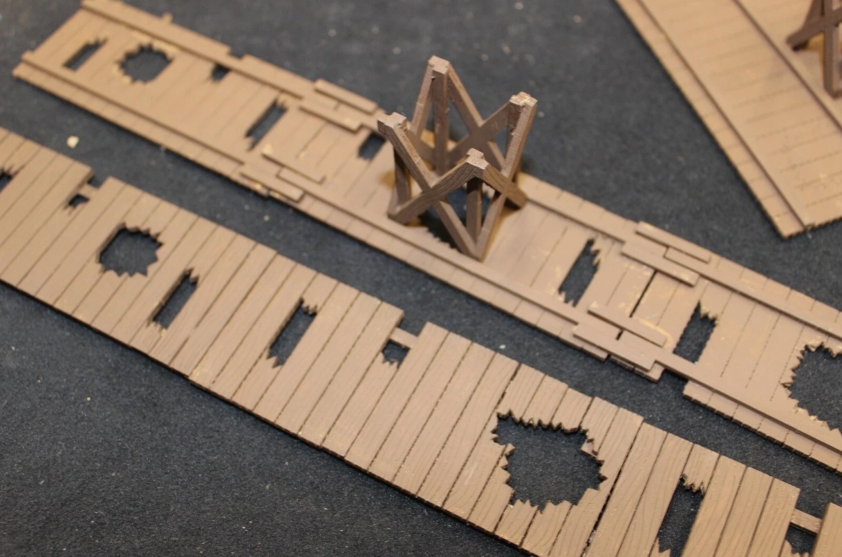 28mm walkway wooded laser cut model kit wargaming Medieval set Two - Image 11