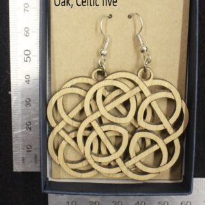 Laser cut wood, Oak earring, dangle earring