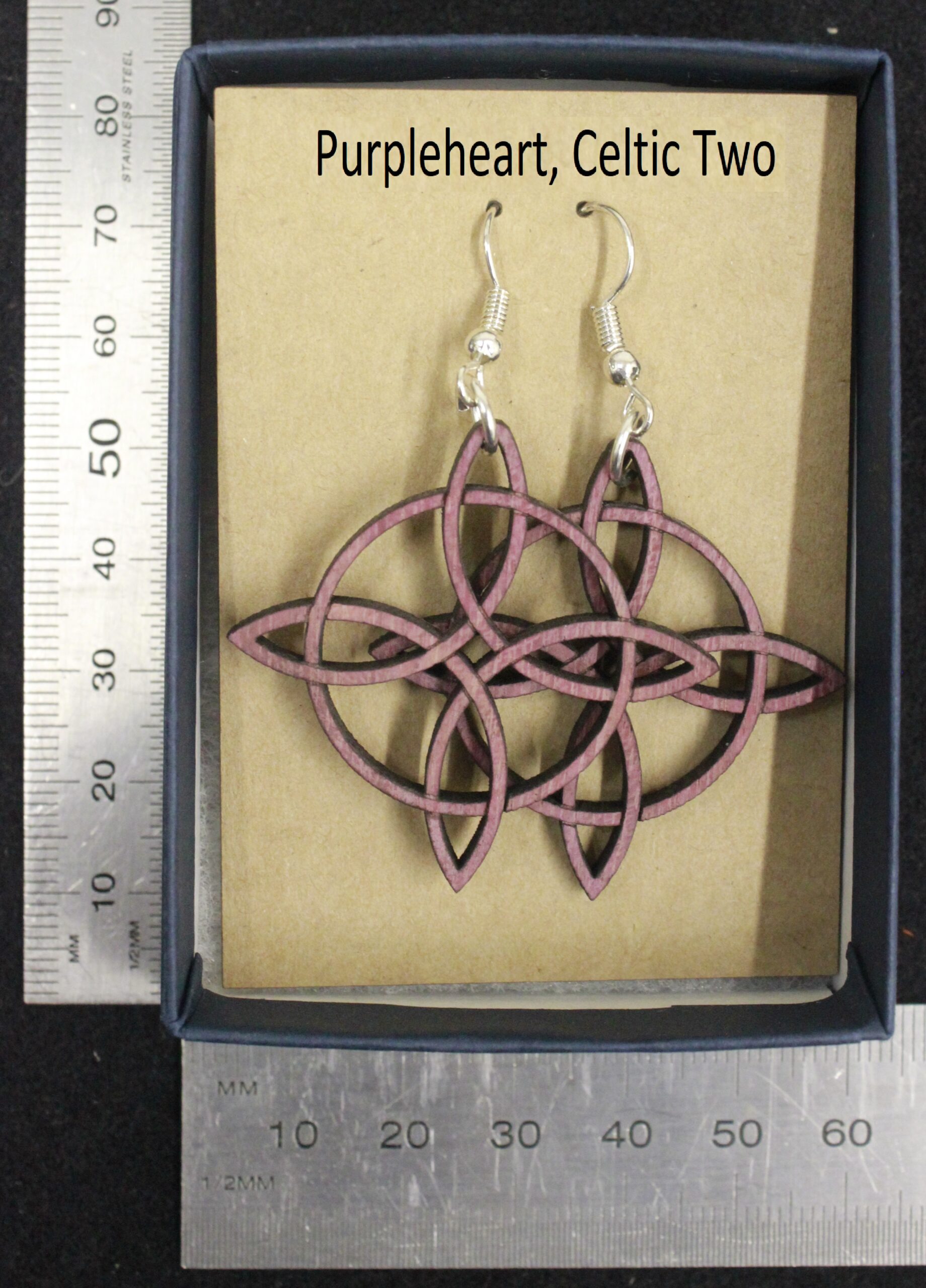 Laser cut wood, Purpleheart earring, dangle earring - Image 5