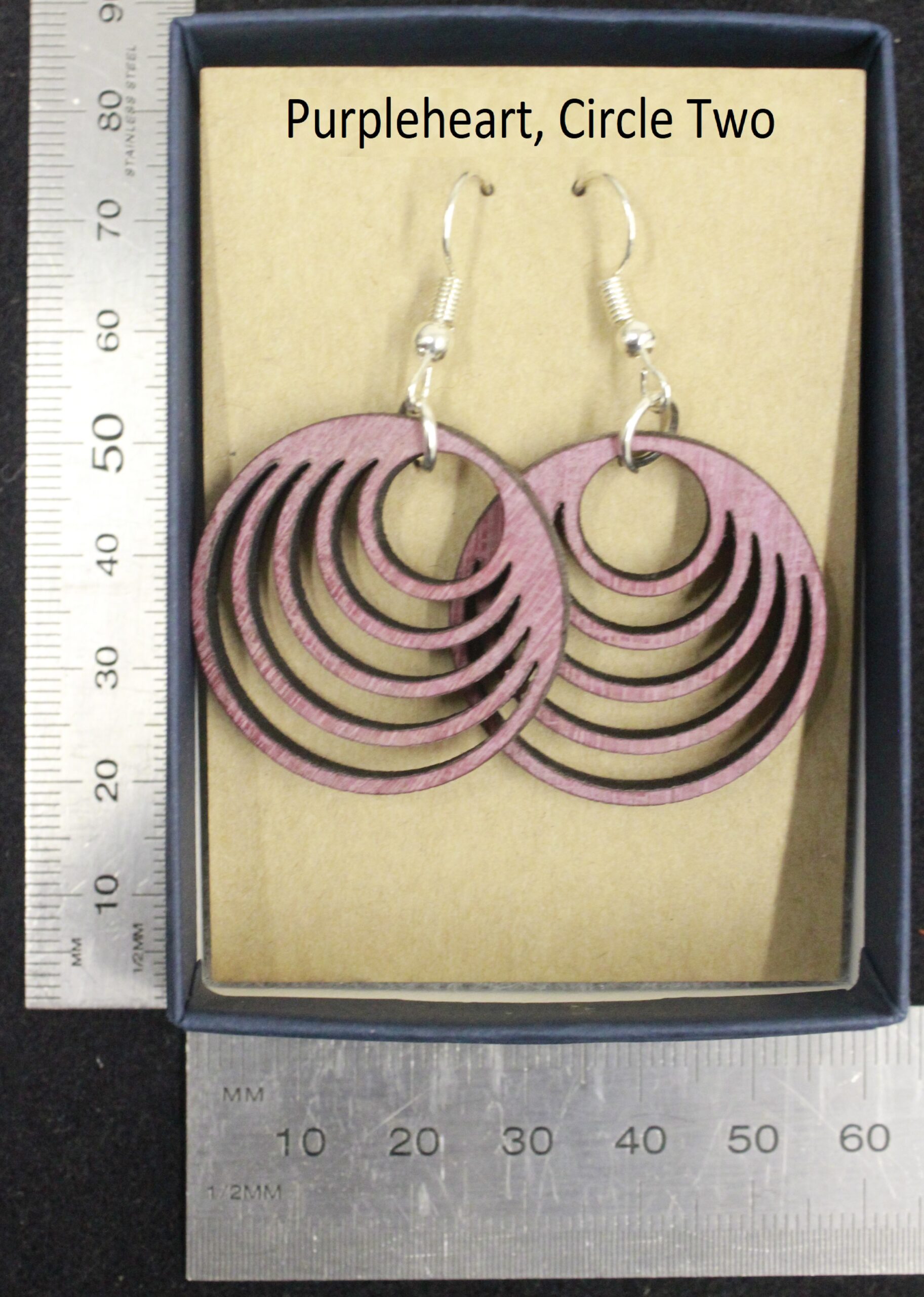 Laser cut wood, Purpleheart earring, dangle earring - Image 10