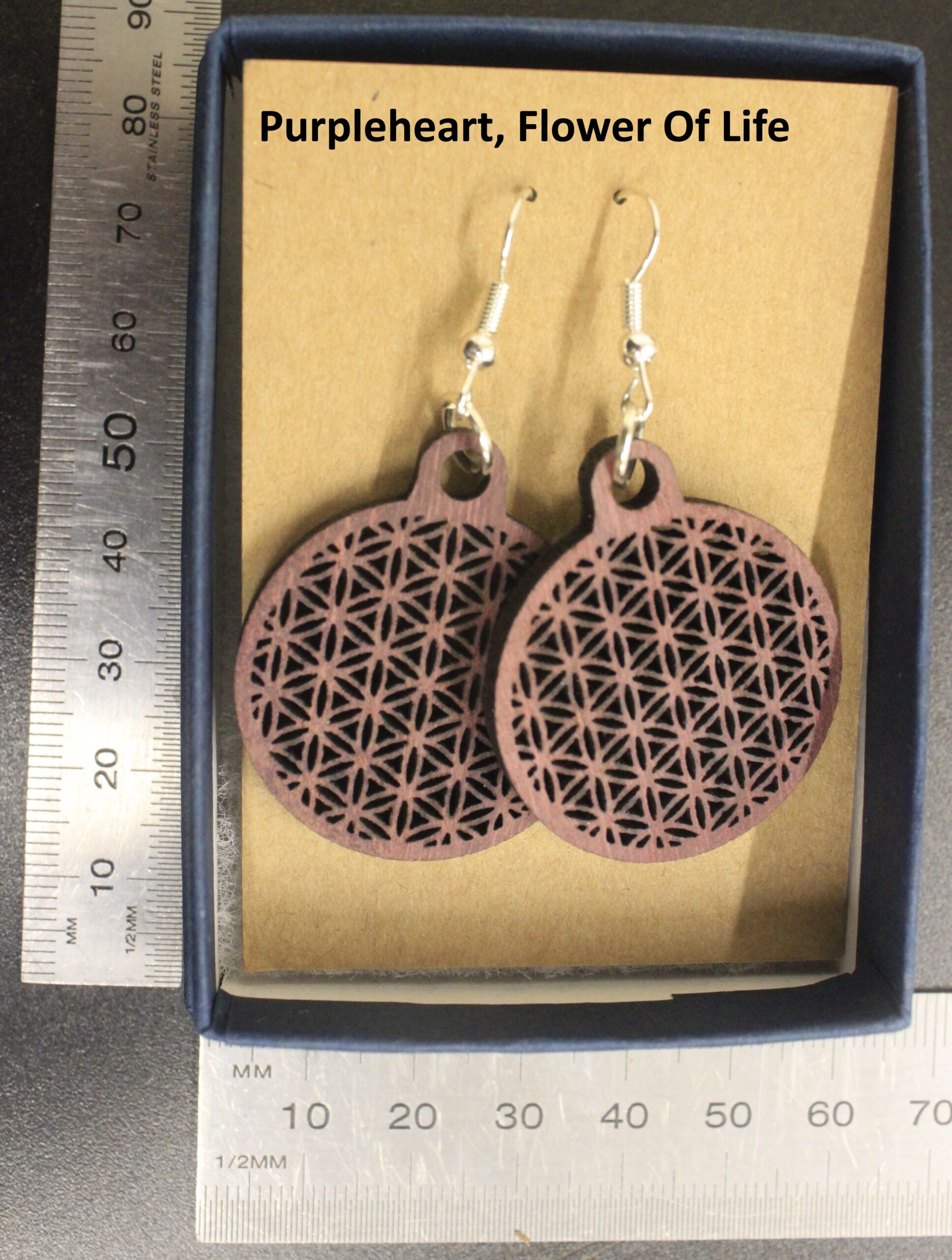 Laser cut wood, Purpleheart earring, dangle earring - Image 12