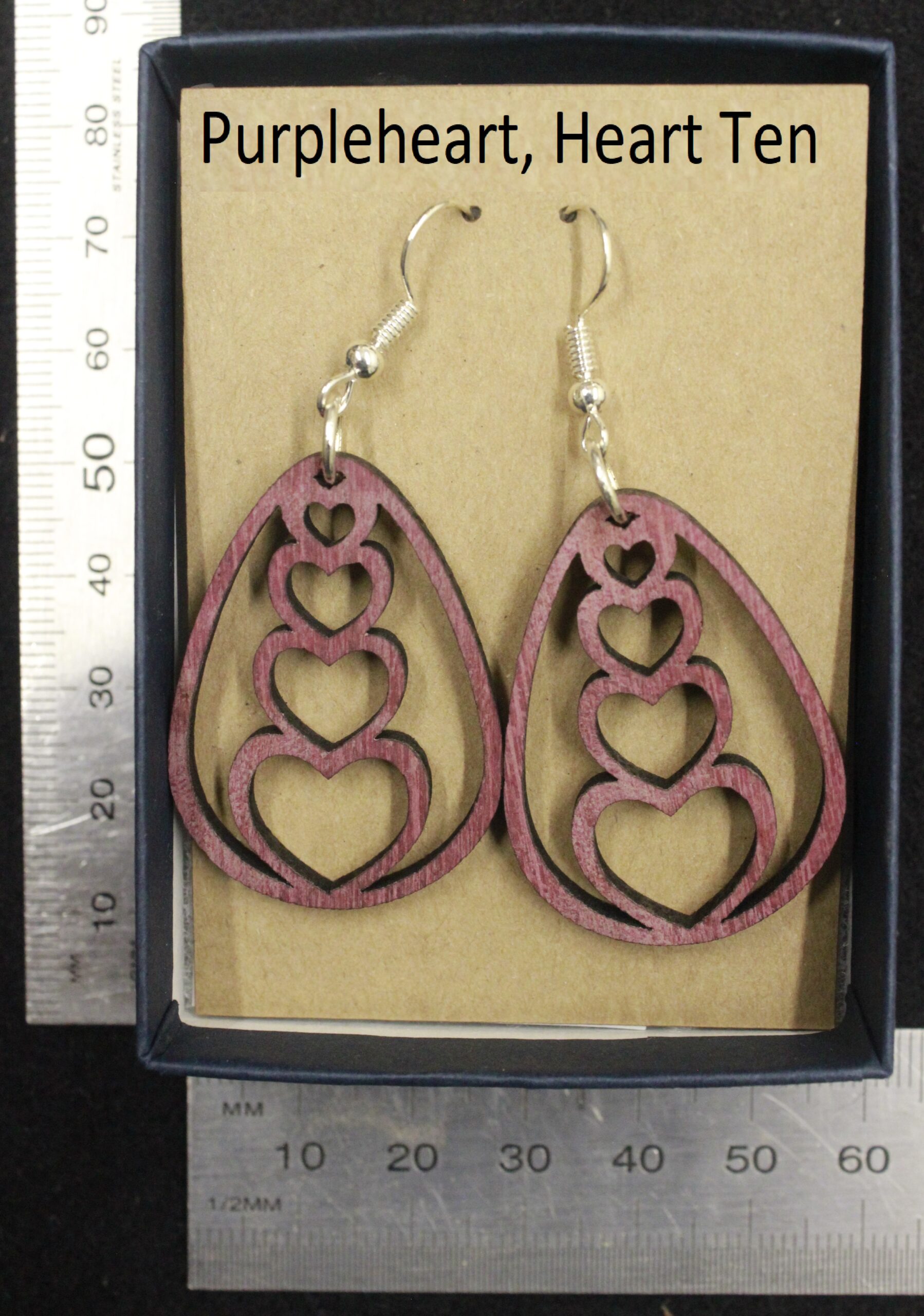 Laser cut wood, Purpleheart earring, dangle earring - Image 24