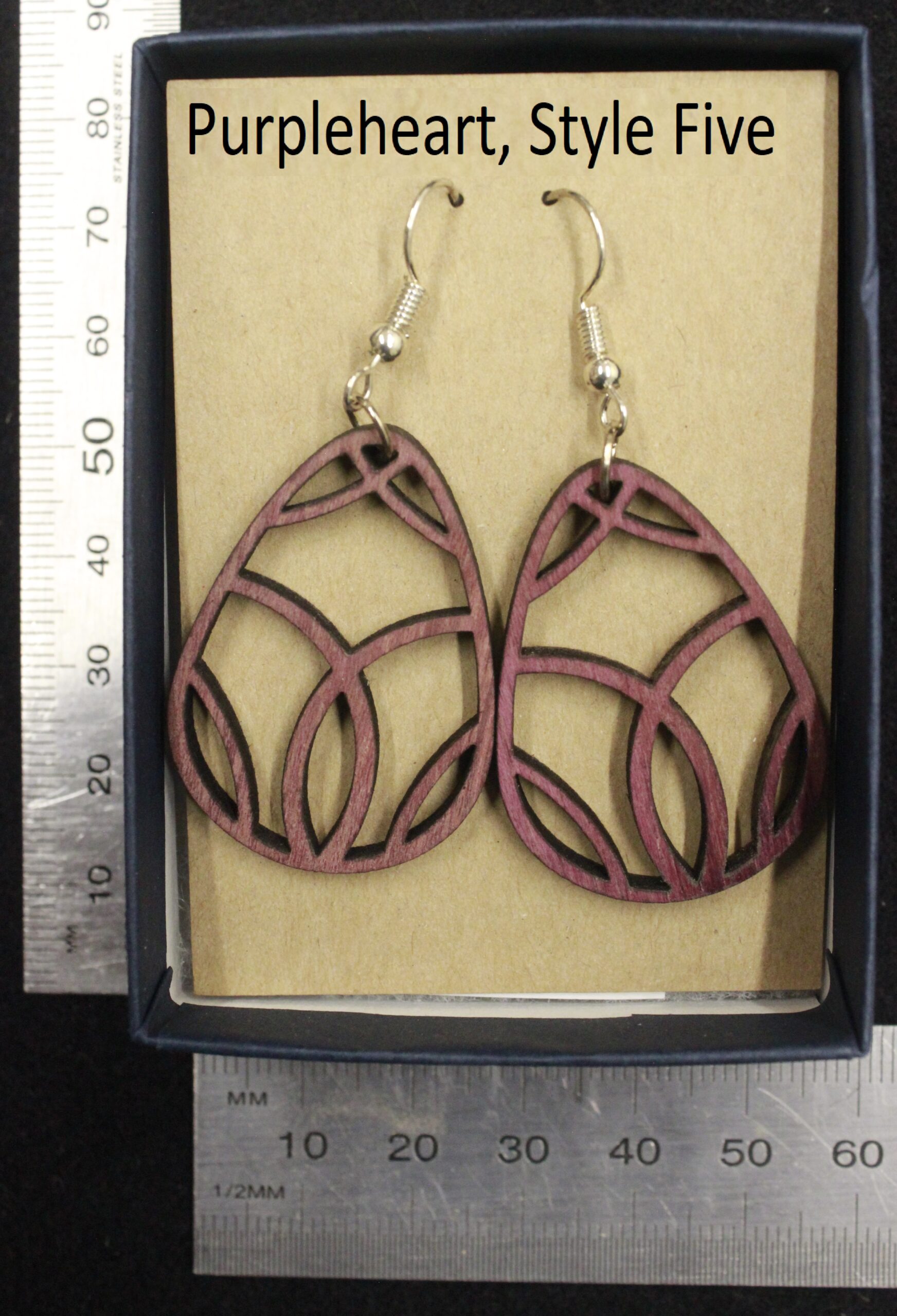 Laser cut wood, Purpleheart earring, dangle earring - Image 15