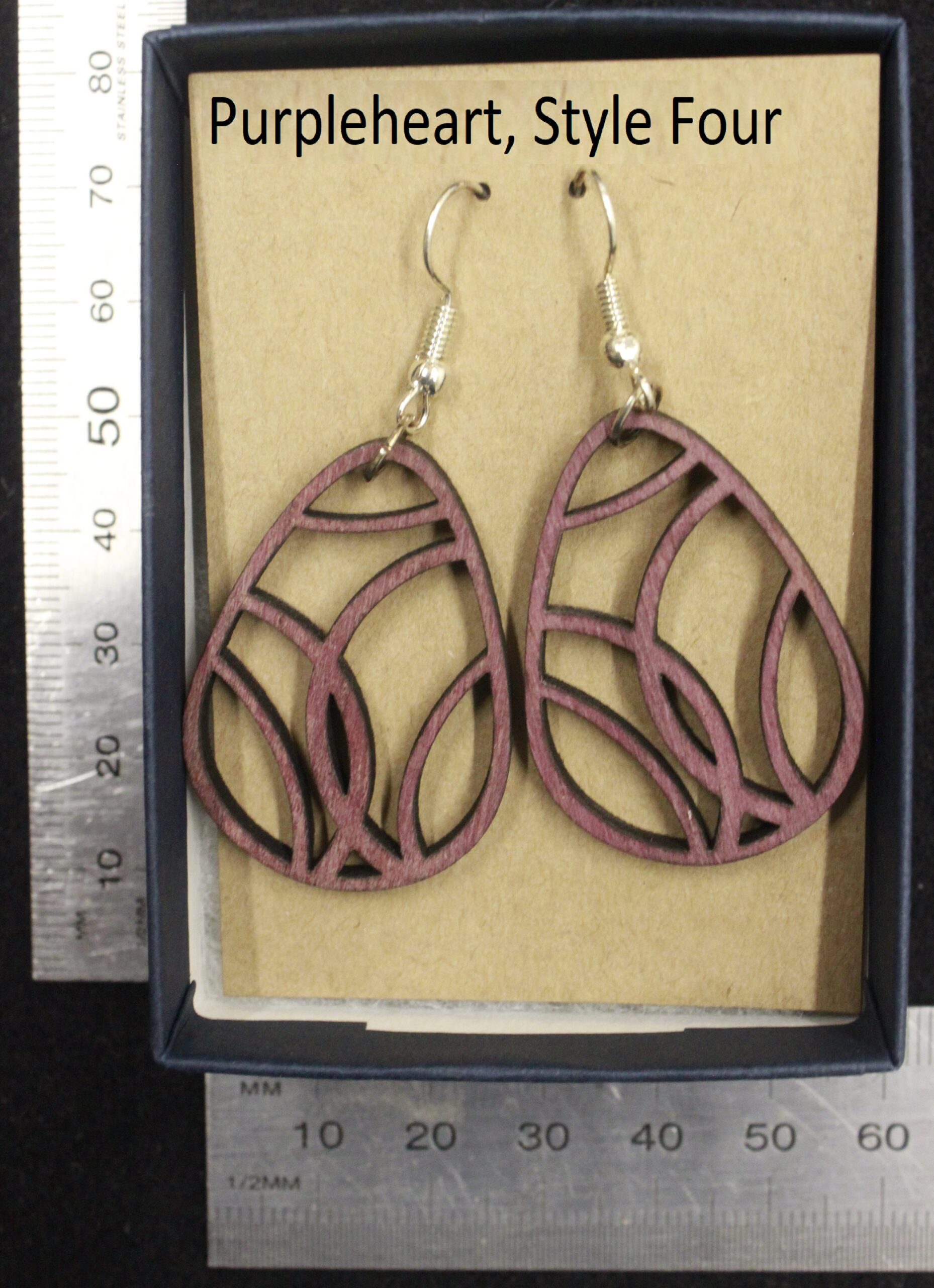 Laser cut wood, Purpleheart earring, dangle earring - Image 16