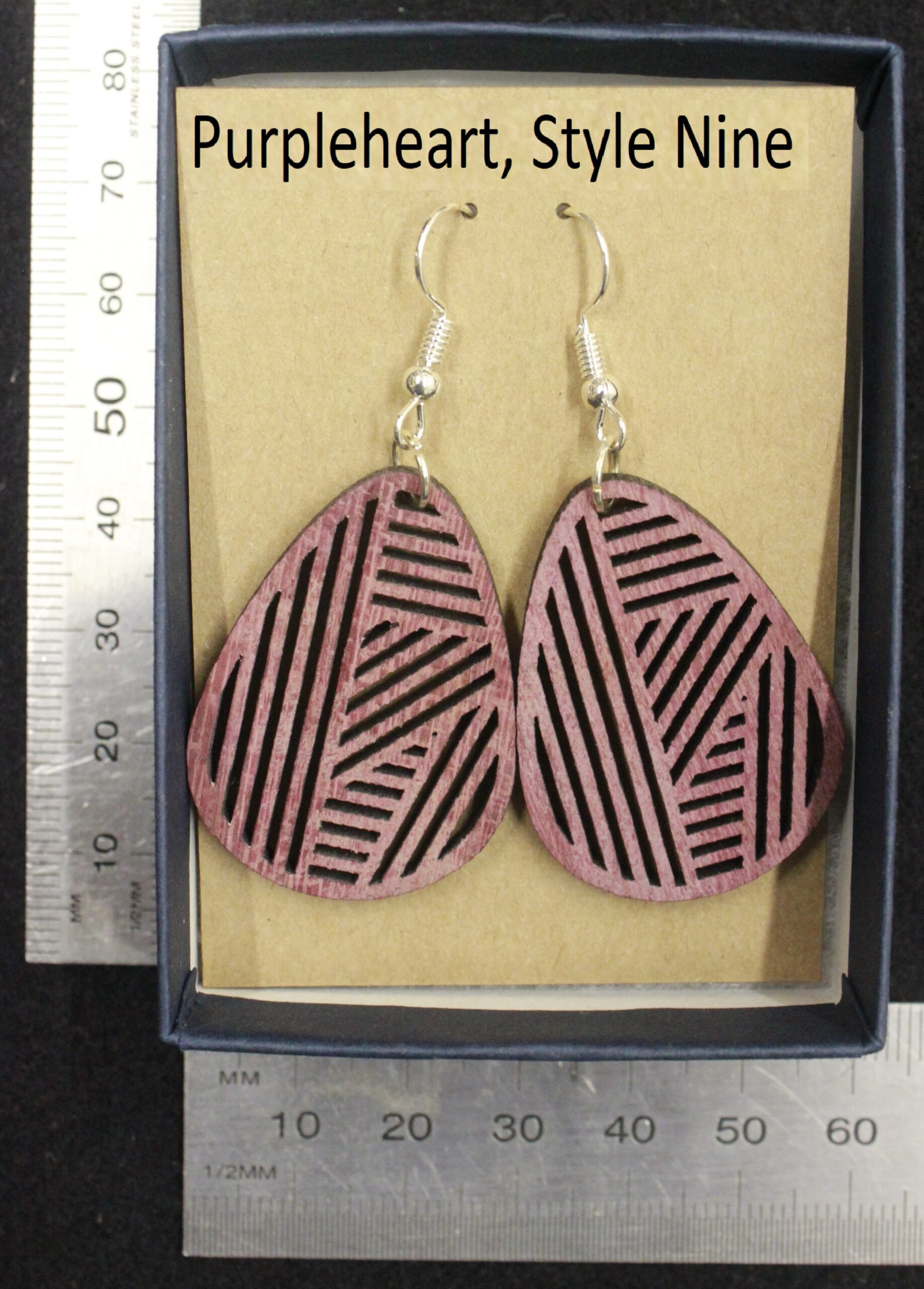 Laser cut wood, Purpleheart earring, dangle earring - Image 17