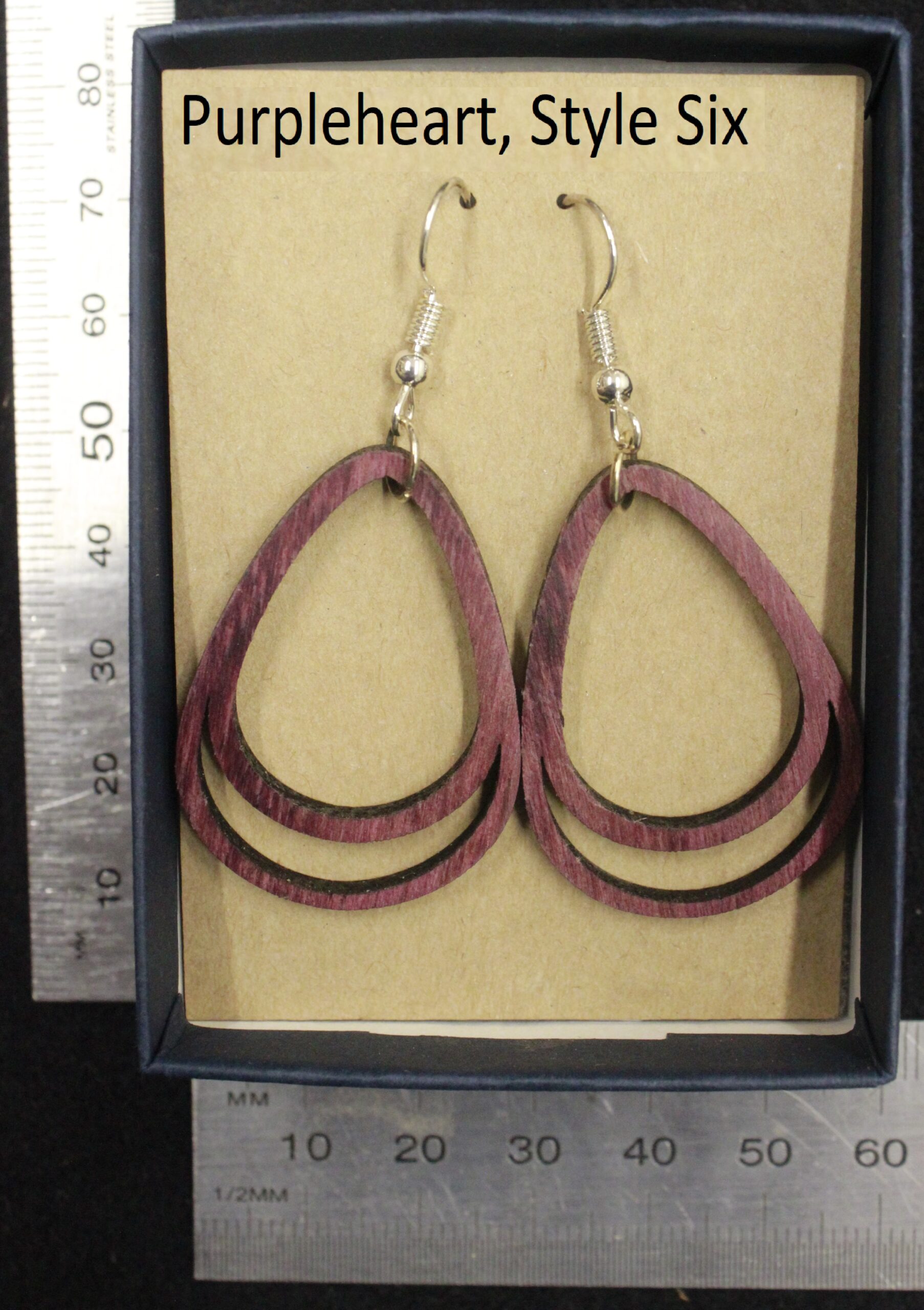 Laser cut wood, Purpleheart earring, dangle earring - Image 19