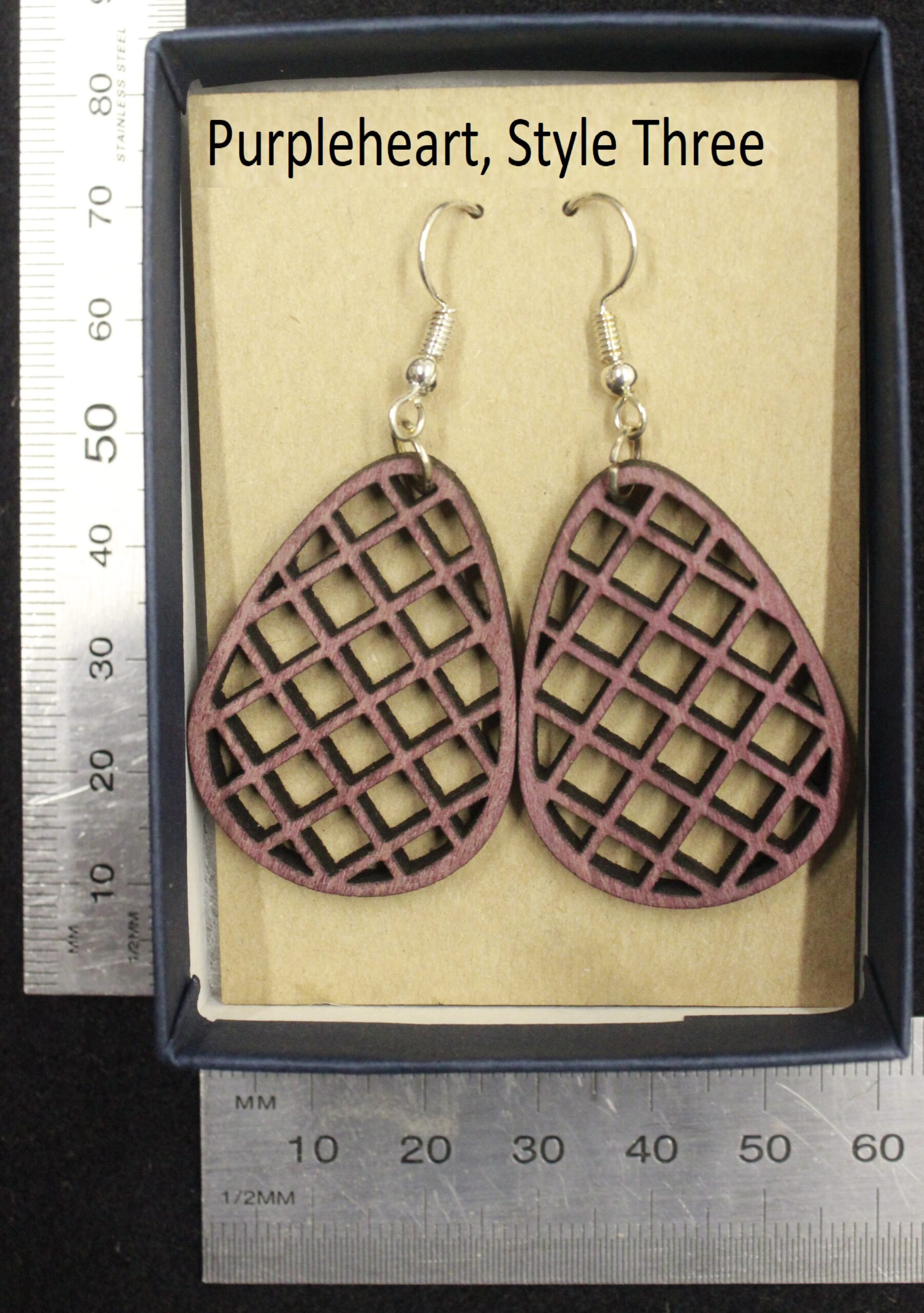 Laser cut wood, Purpleheart earring, dangle earring - Image 20