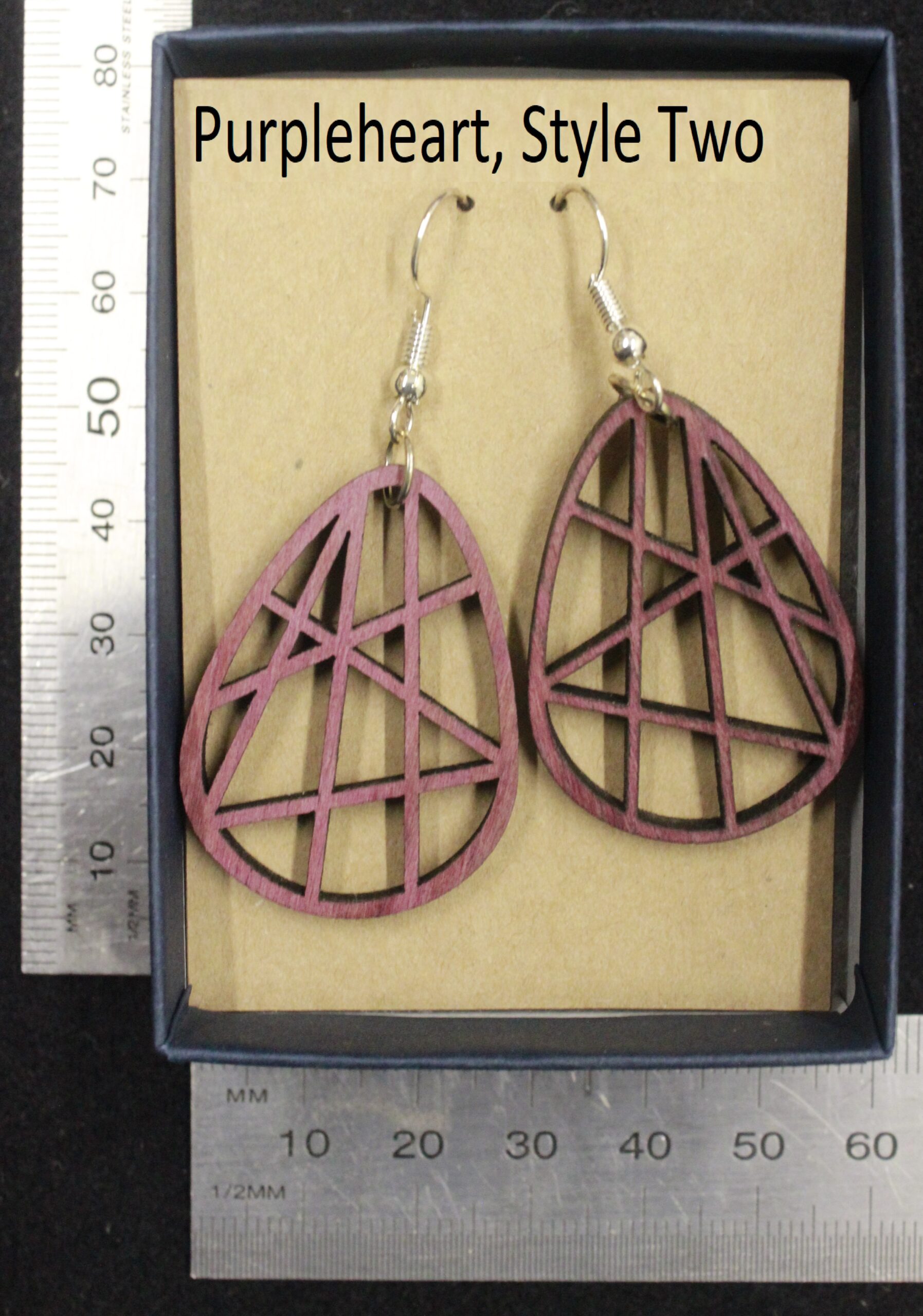 Laser cut wood, Purpleheart earring, dangle earring - Image 21