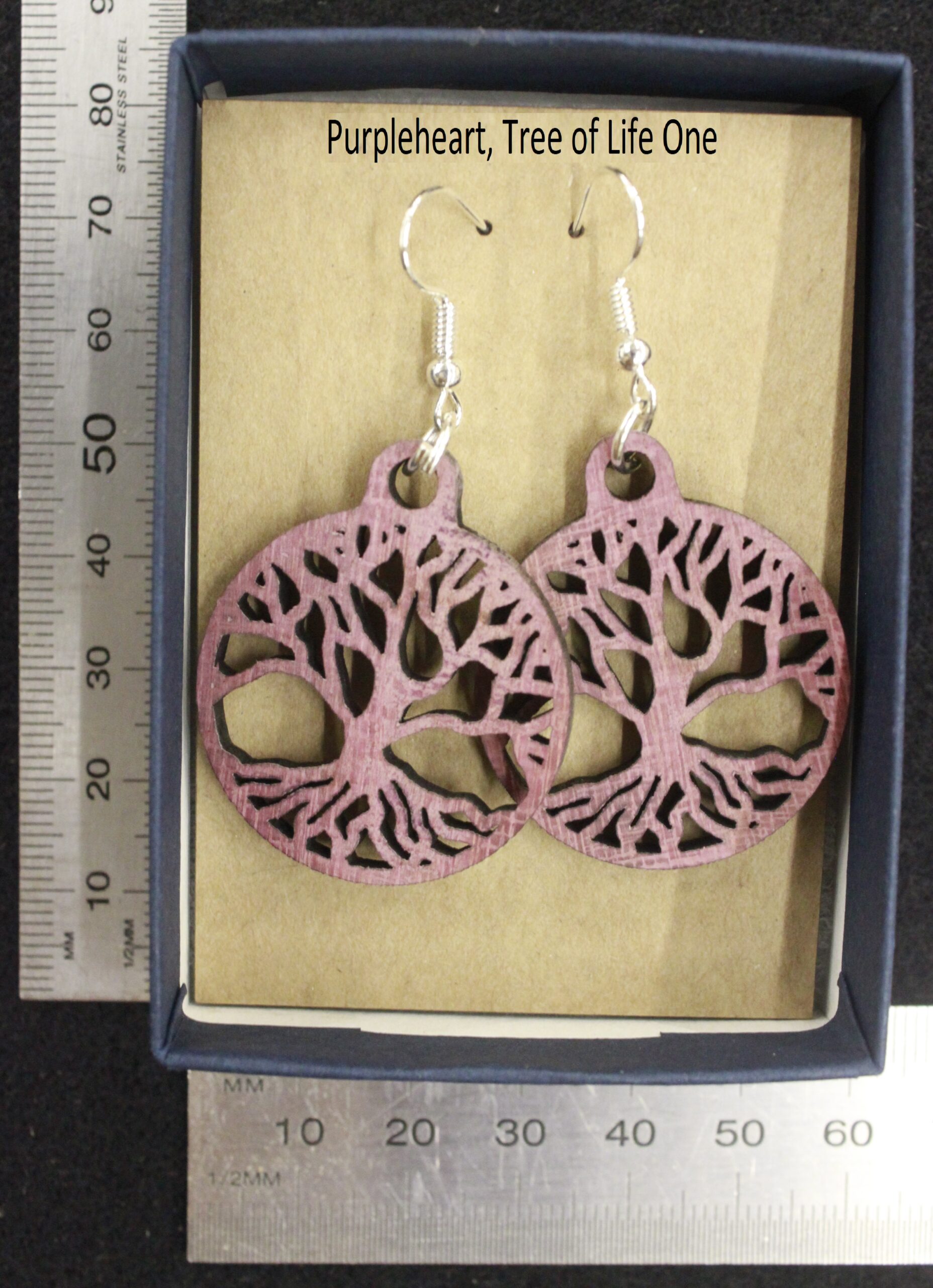 Laser cut wood, Purpleheart earring, dangle earring - Image 14