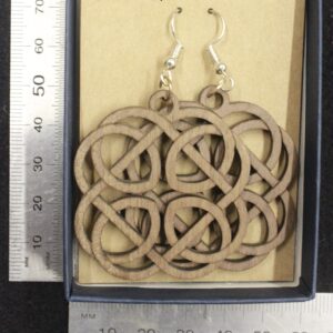 Laser cut wood, Walnut earring, dangle earring
