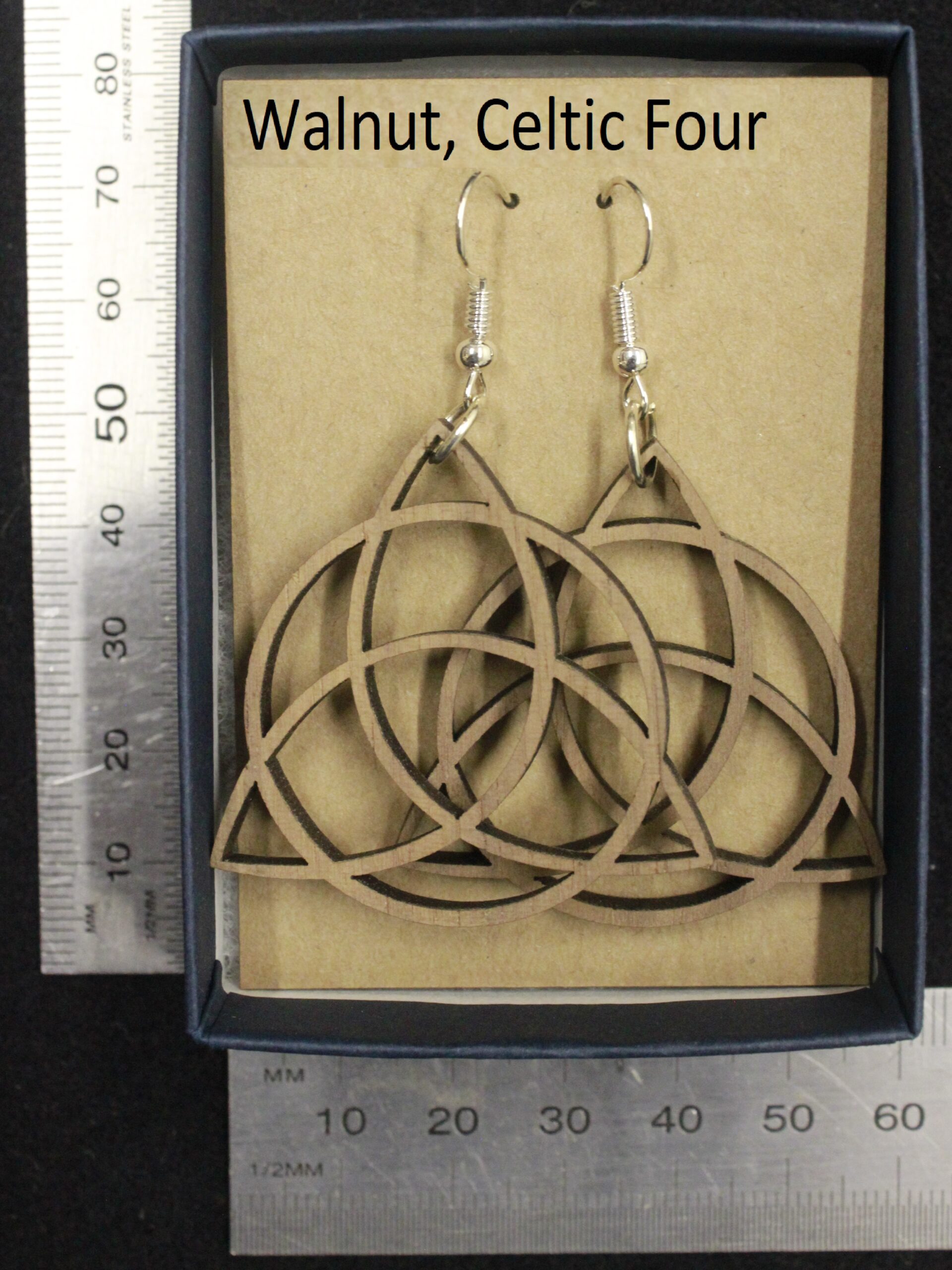Laser cut wood, Walnut earring, dangle earring - Image 3