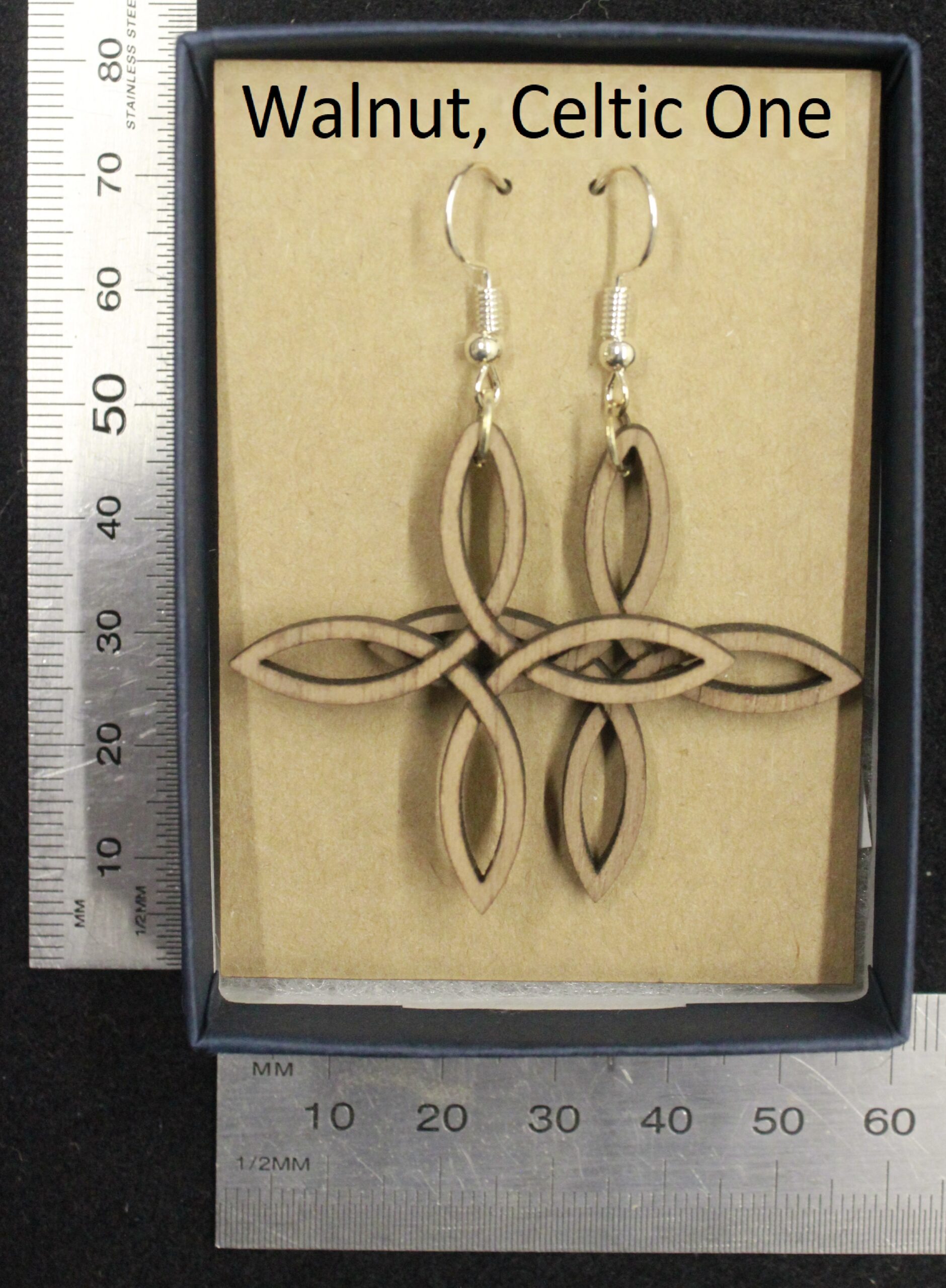 Laser cut wood, Walnut earring, dangle earring - Image 4
