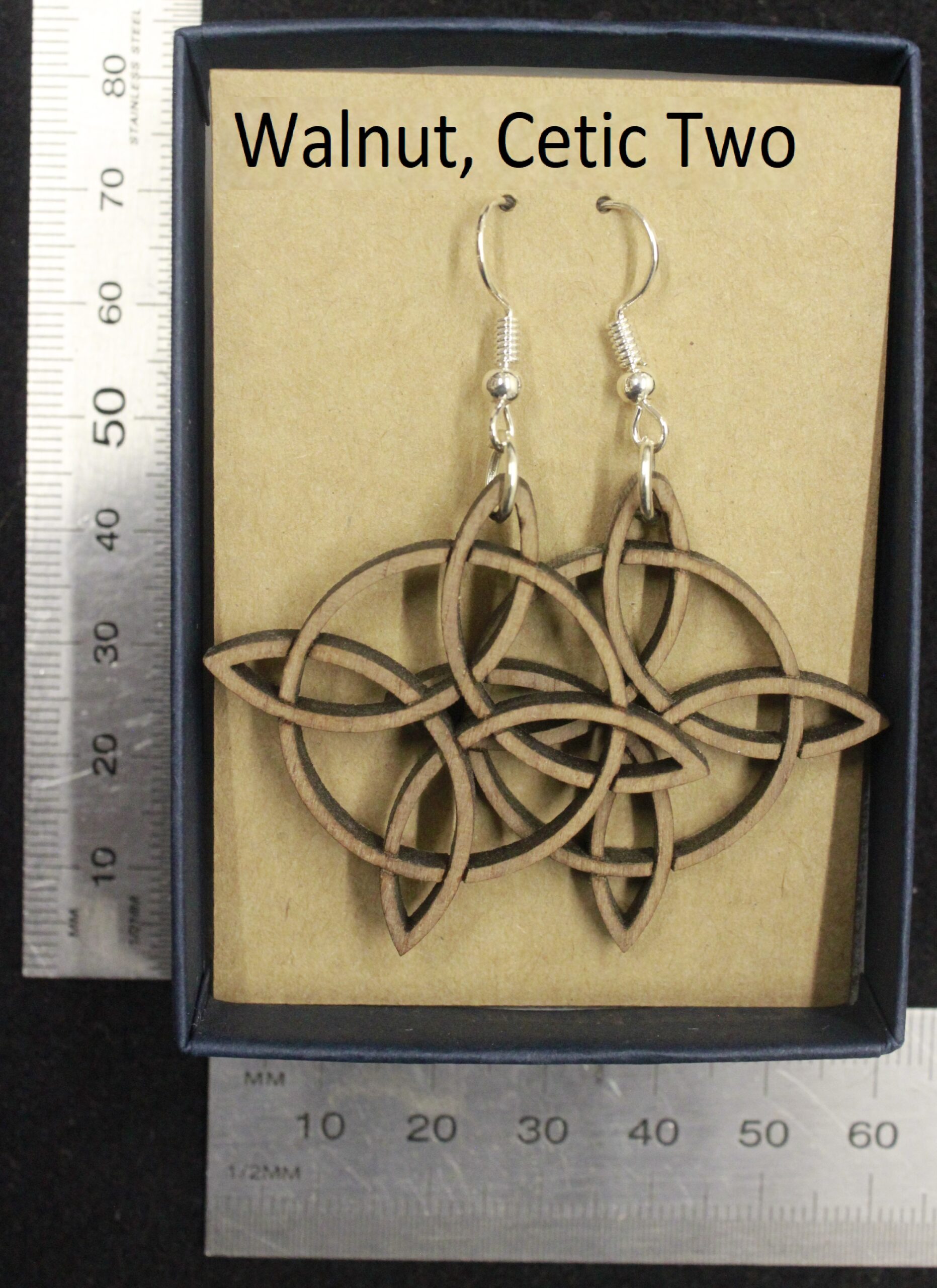 Laser cut wood, Walnut earring, dangle earring - Image 5