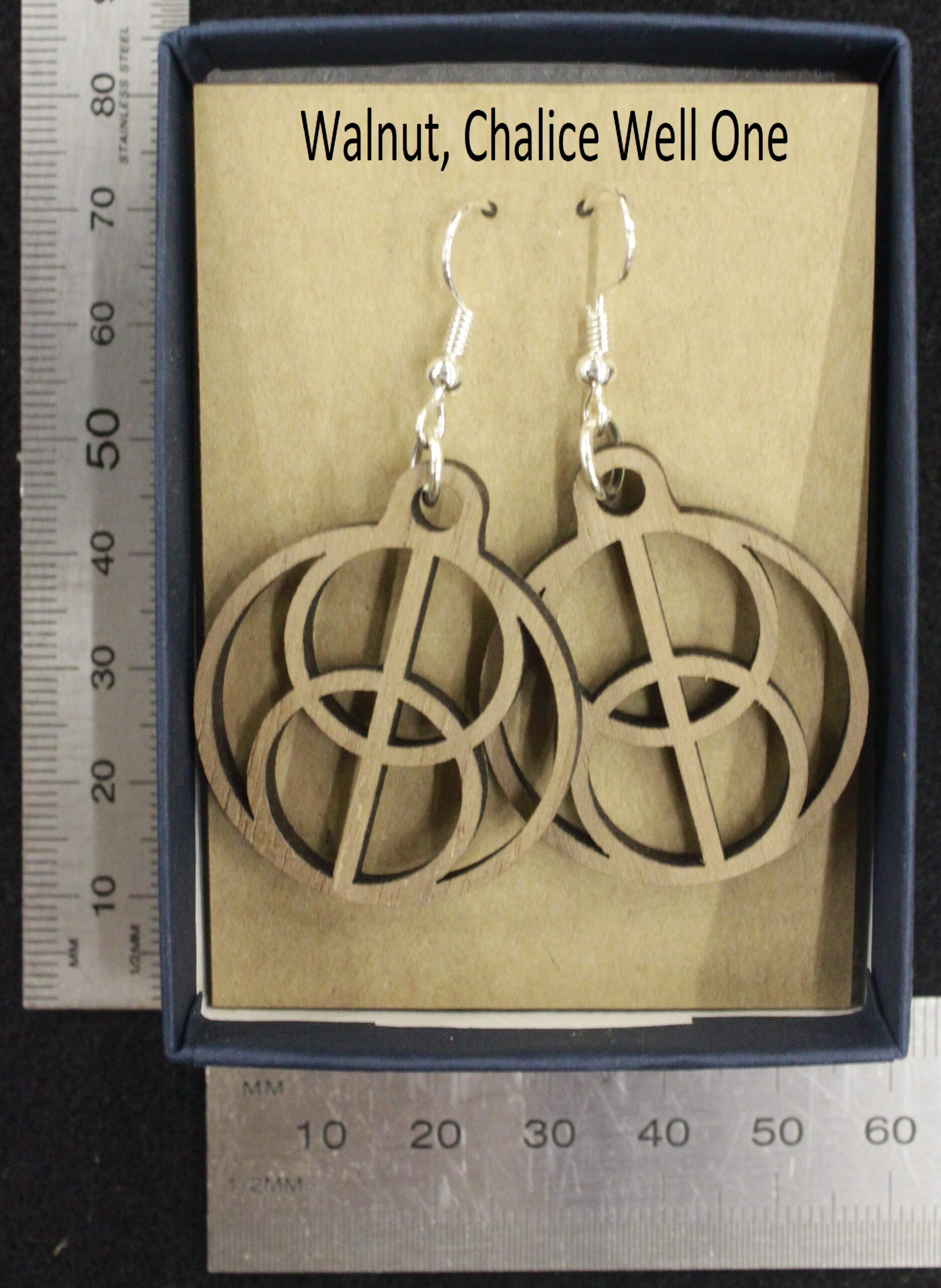 Laser cut wood, Walnut earring, dangle earring - Image 6