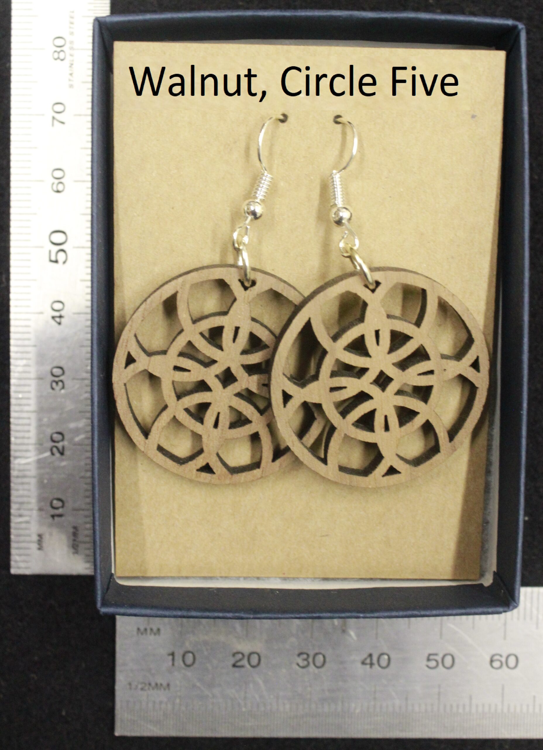 Laser cut wood, Walnut earring, dangle earring - Image 7
