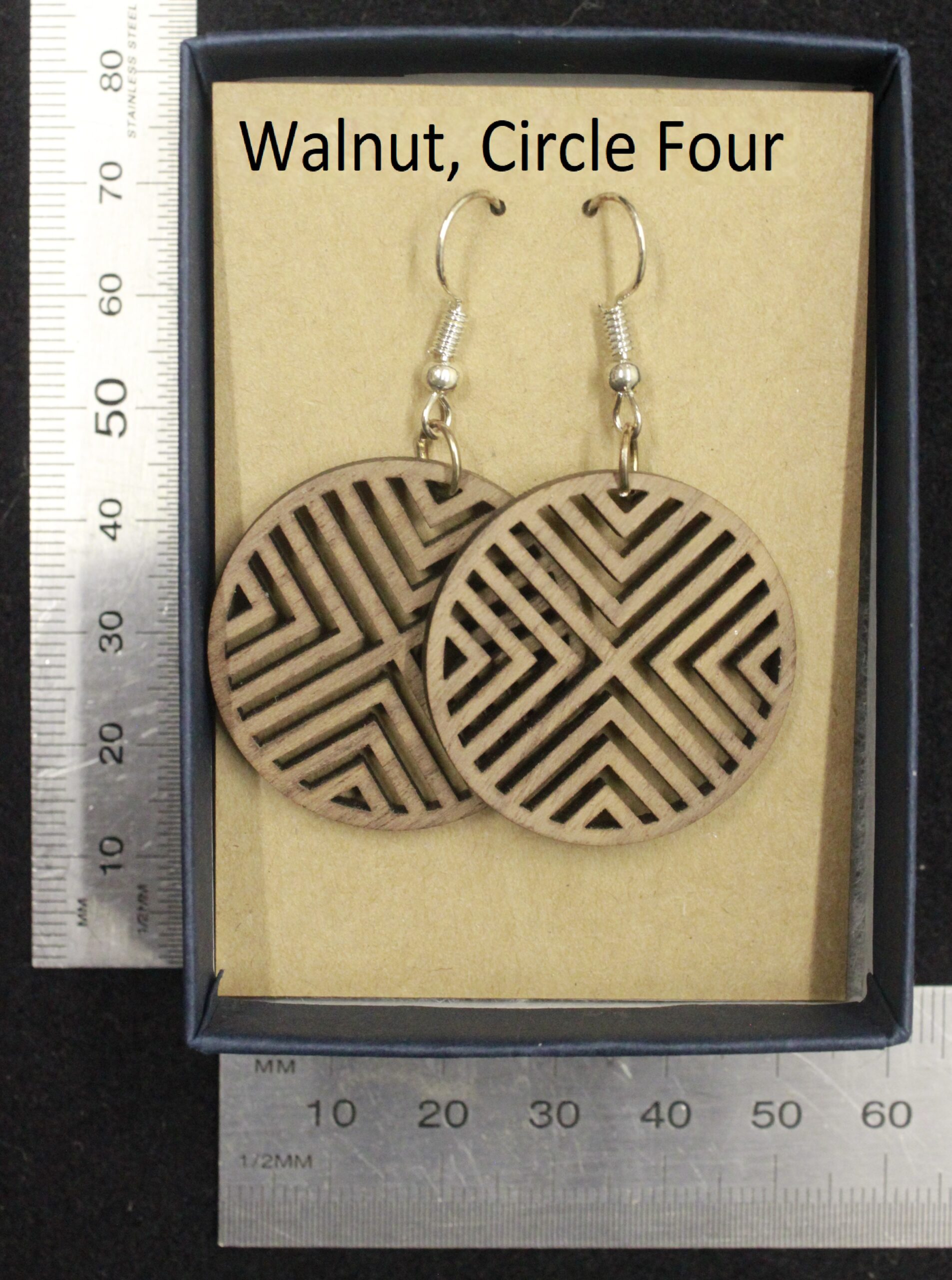 Laser cut wood, Walnut earring, dangle earring - Image 8