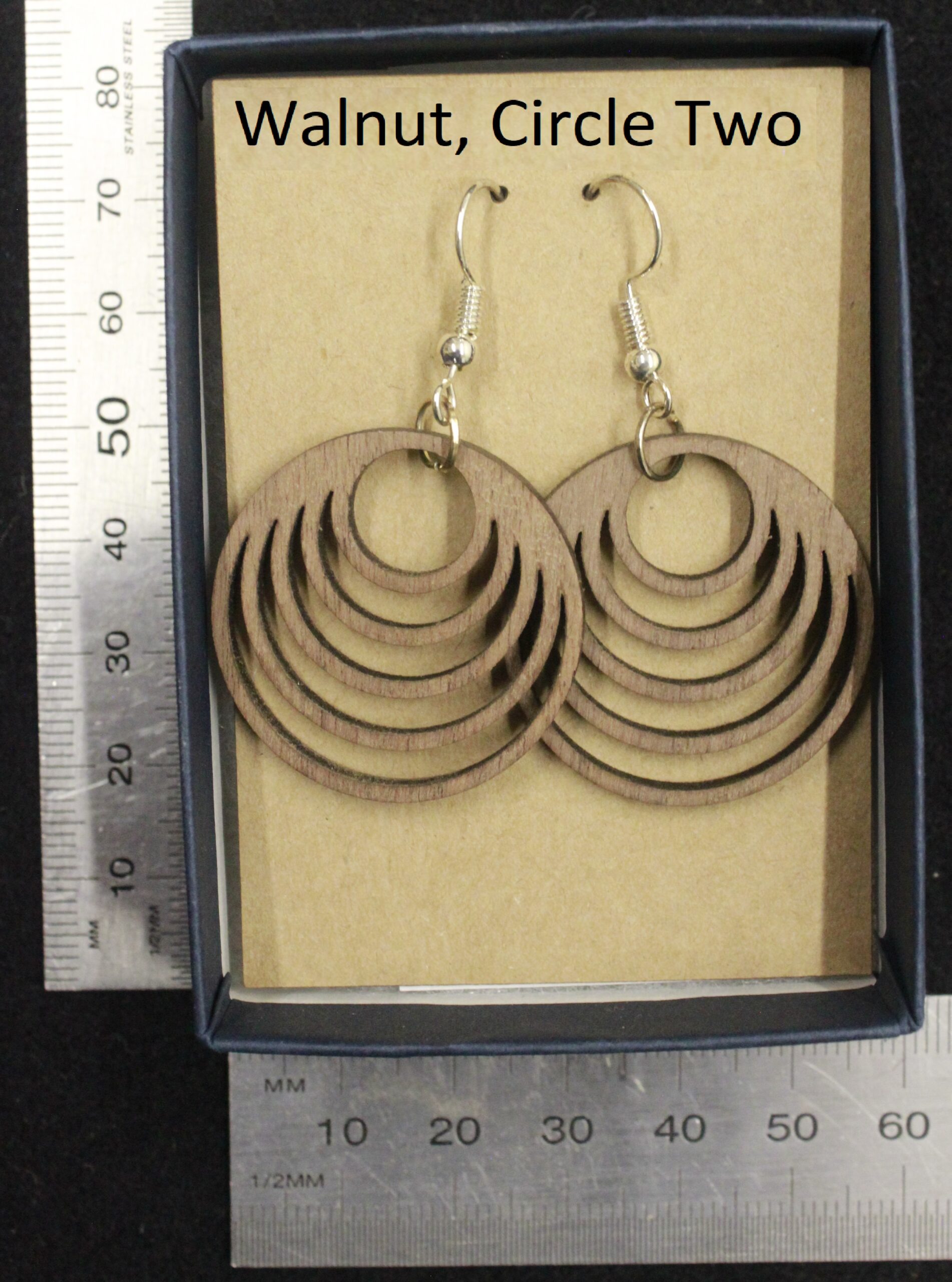 Laser cut wood, Walnut earring, dangle earring - Image 10