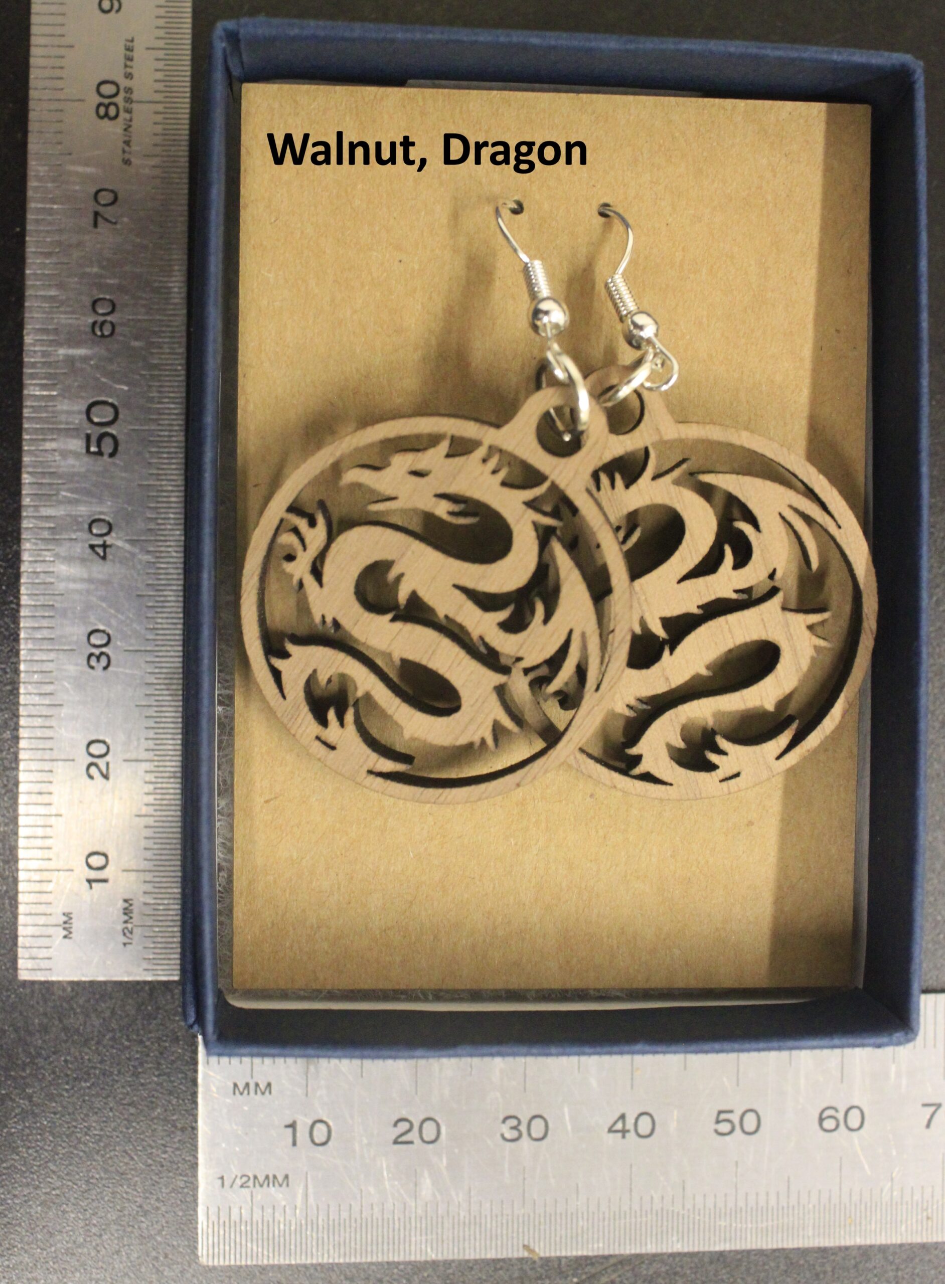 Laser cut wood, Walnut earring, dangle earring - Image 11
