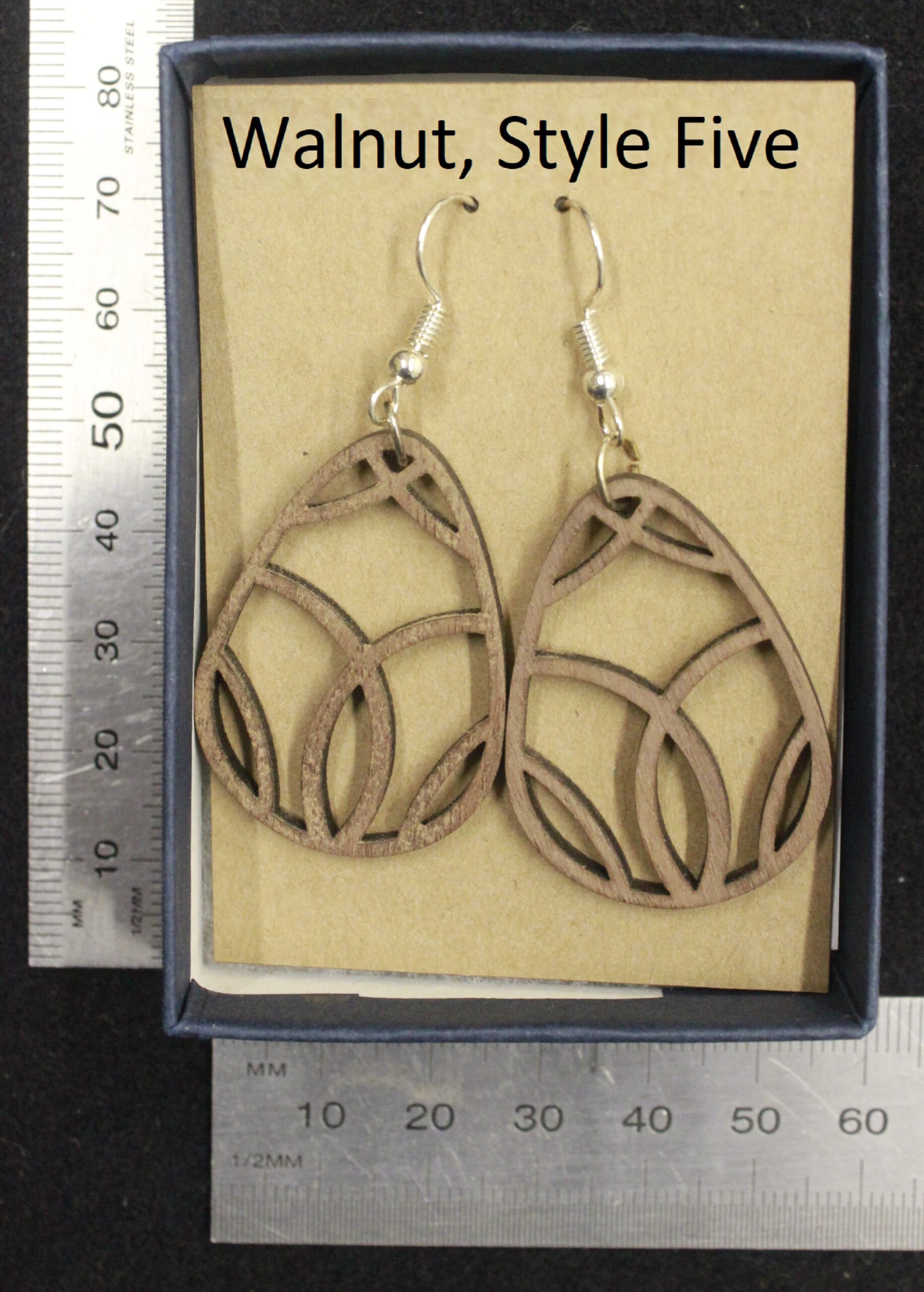 Laser cut wood, Walnut earring, dangle earring - Image 12