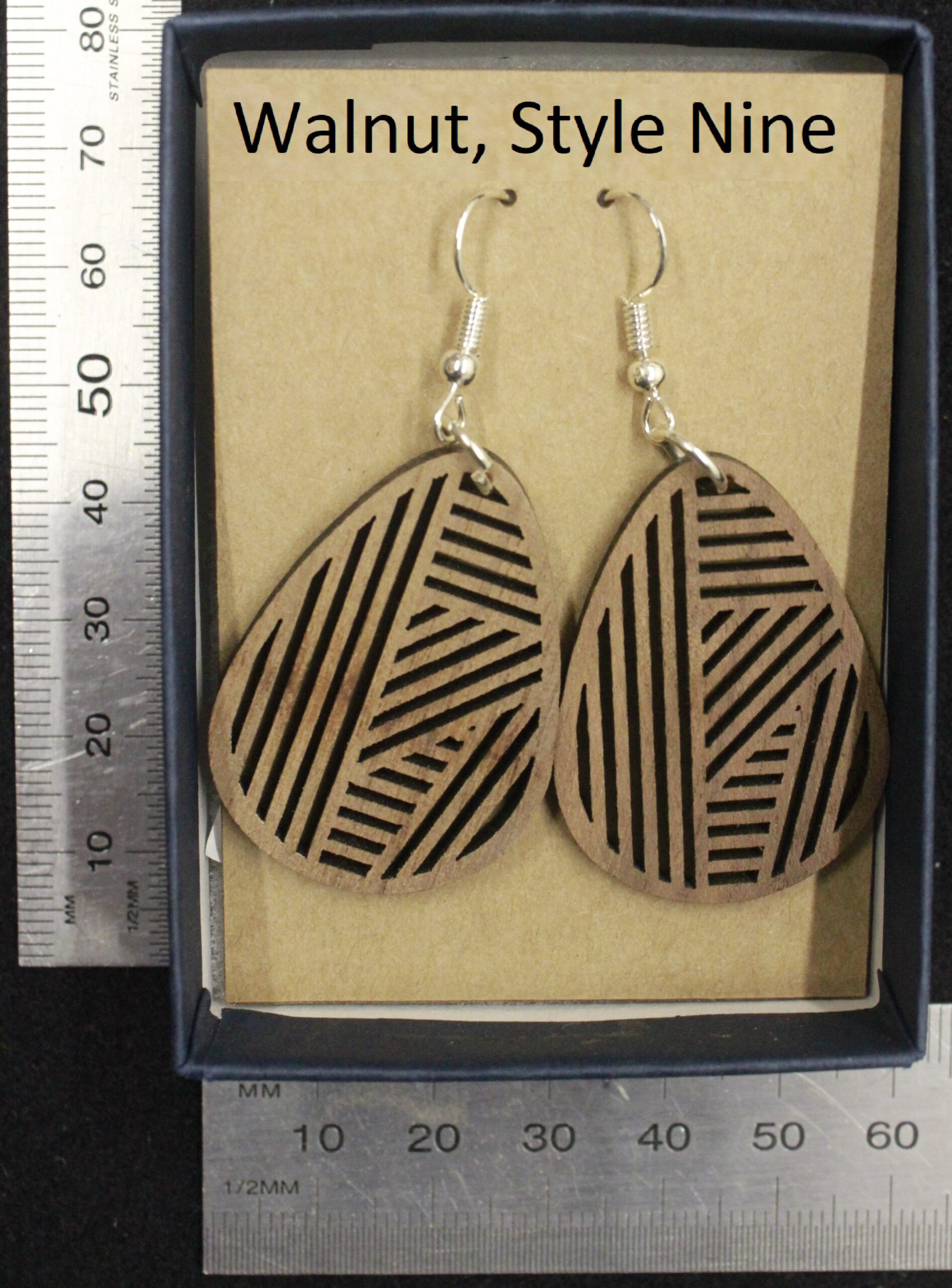 Laser cut wood, Walnut earring, dangle earring - Image 14