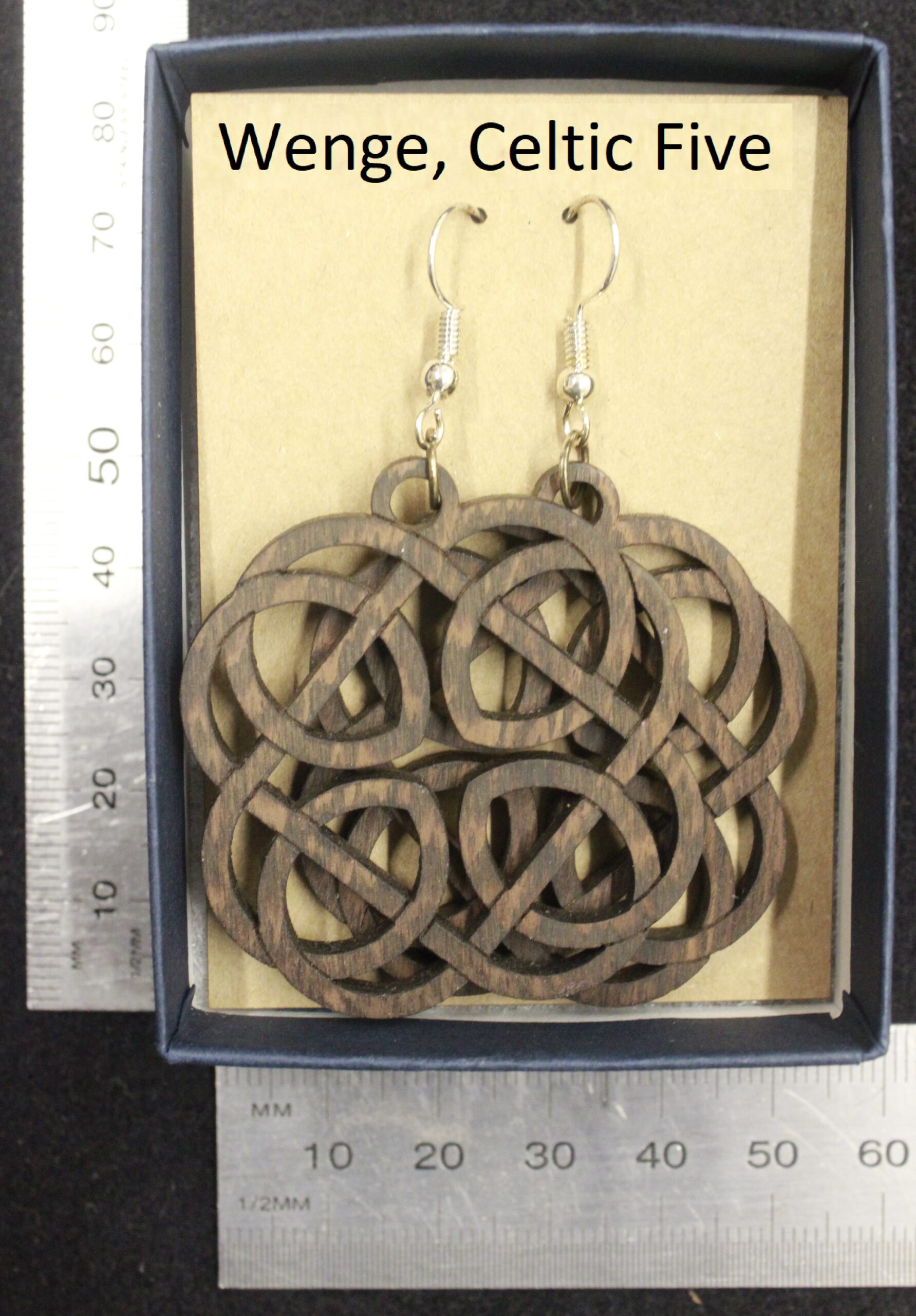 Laser cut wood, Wenge earring, dangle earring
