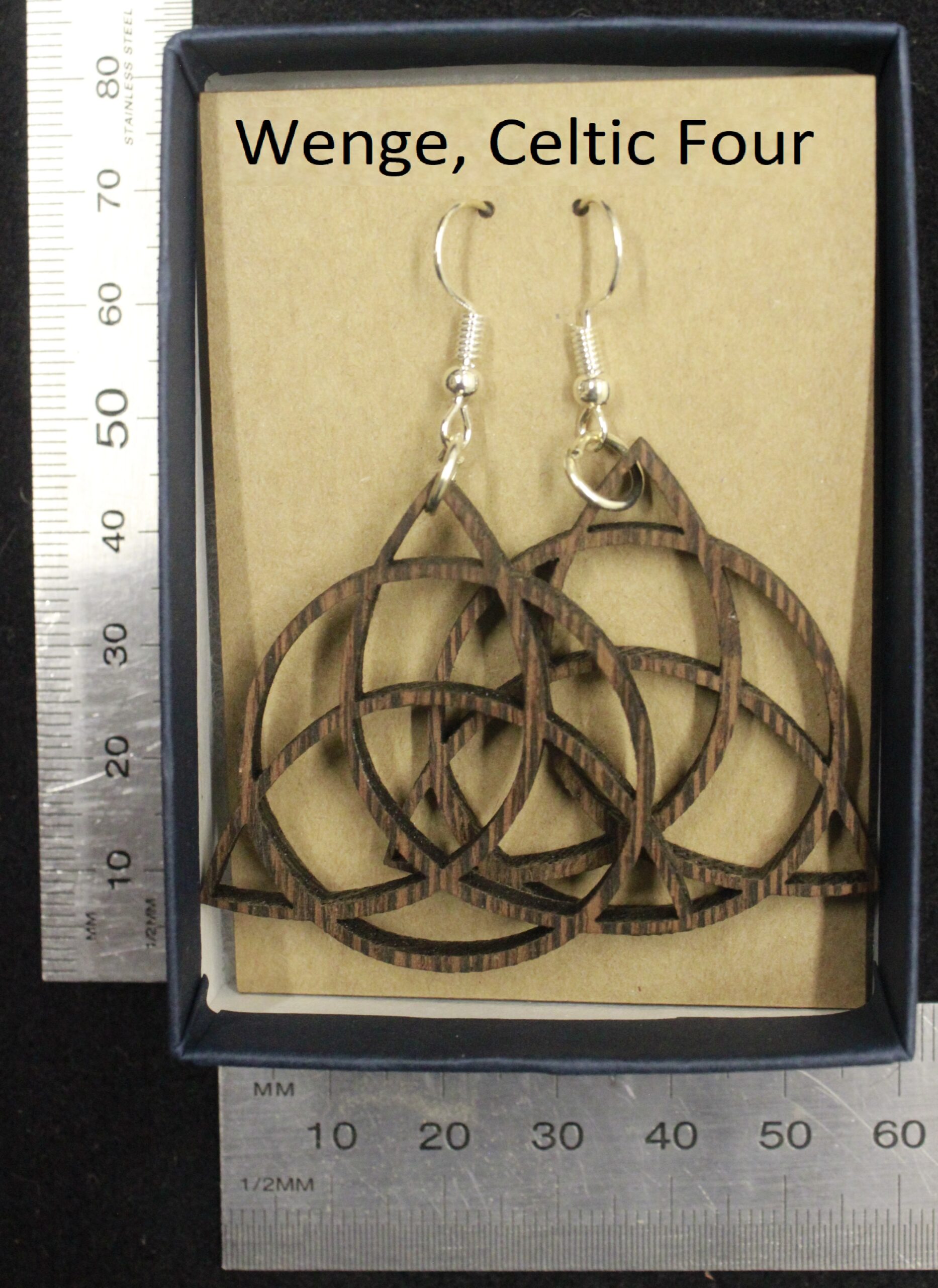 Laser cut wood, Wenge earring, dangle earring - Image 3