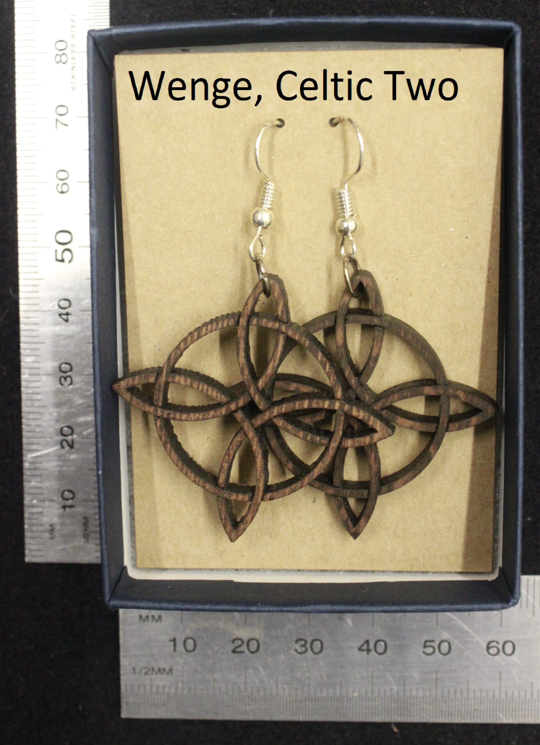 Laser cut wood, Wenge earring, dangle earring - Image 5