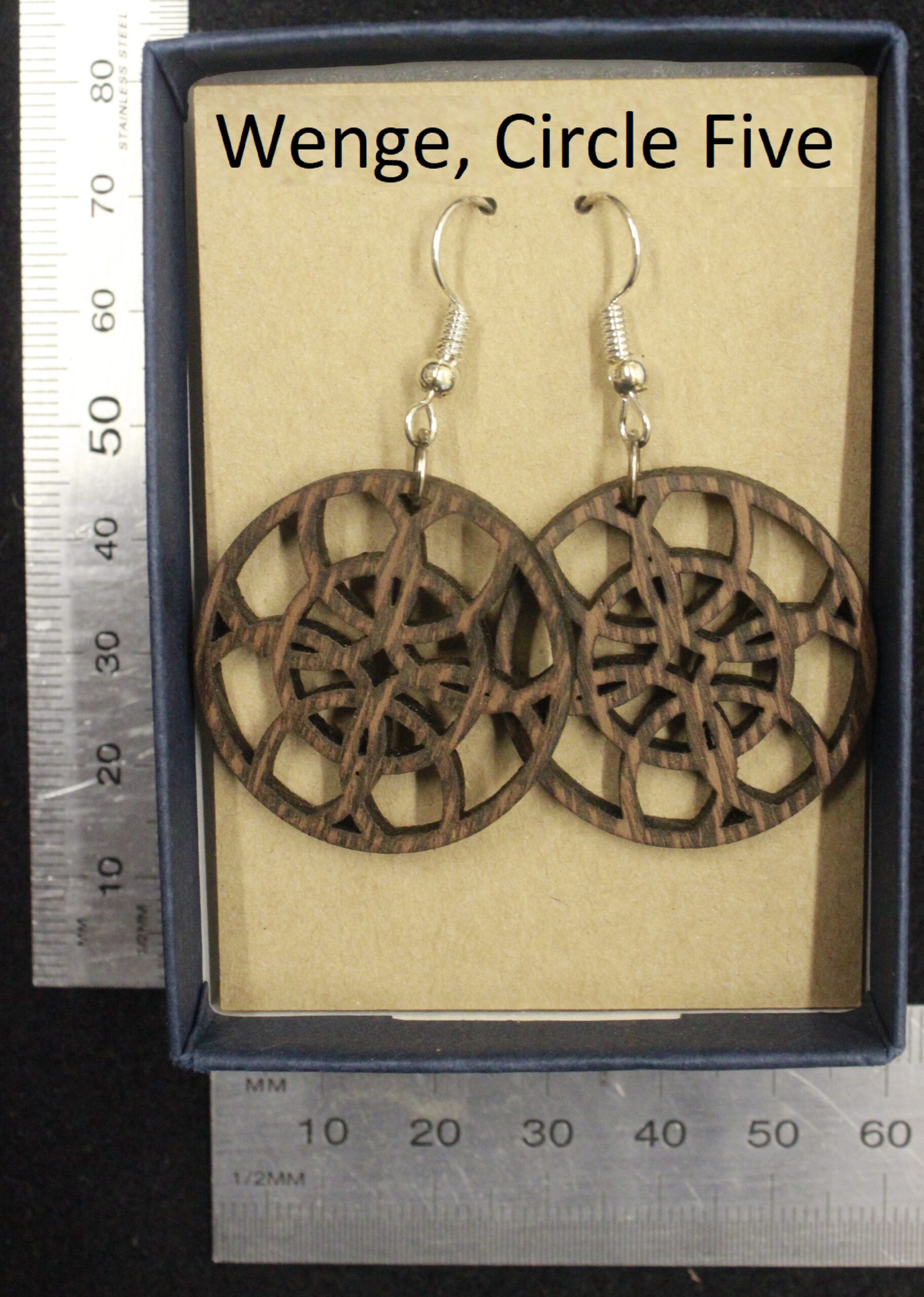 Laser cut wood, Wenge earring, dangle earring - Image 6