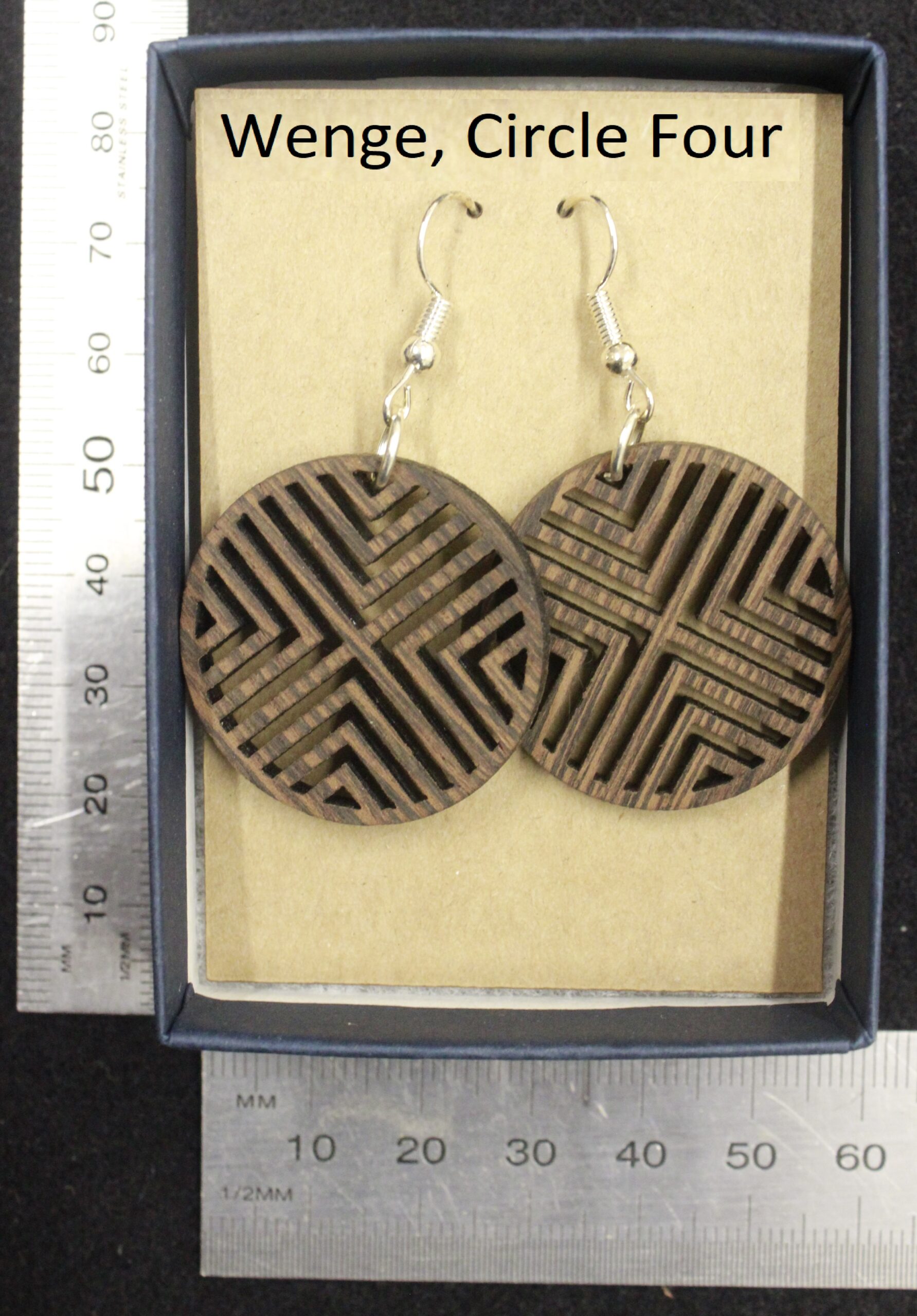 Laser cut wood, Wenge earring, dangle earring - Image 7