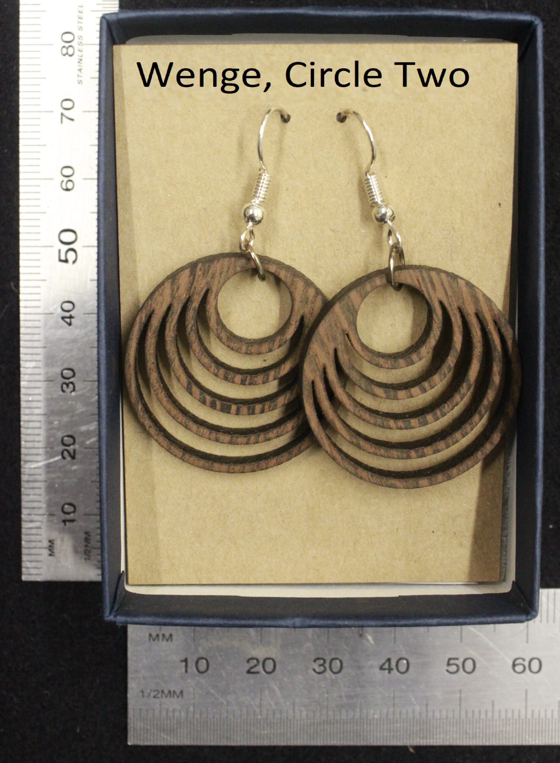 Laser cut wood, Wenge earring, dangle earring - Image 9