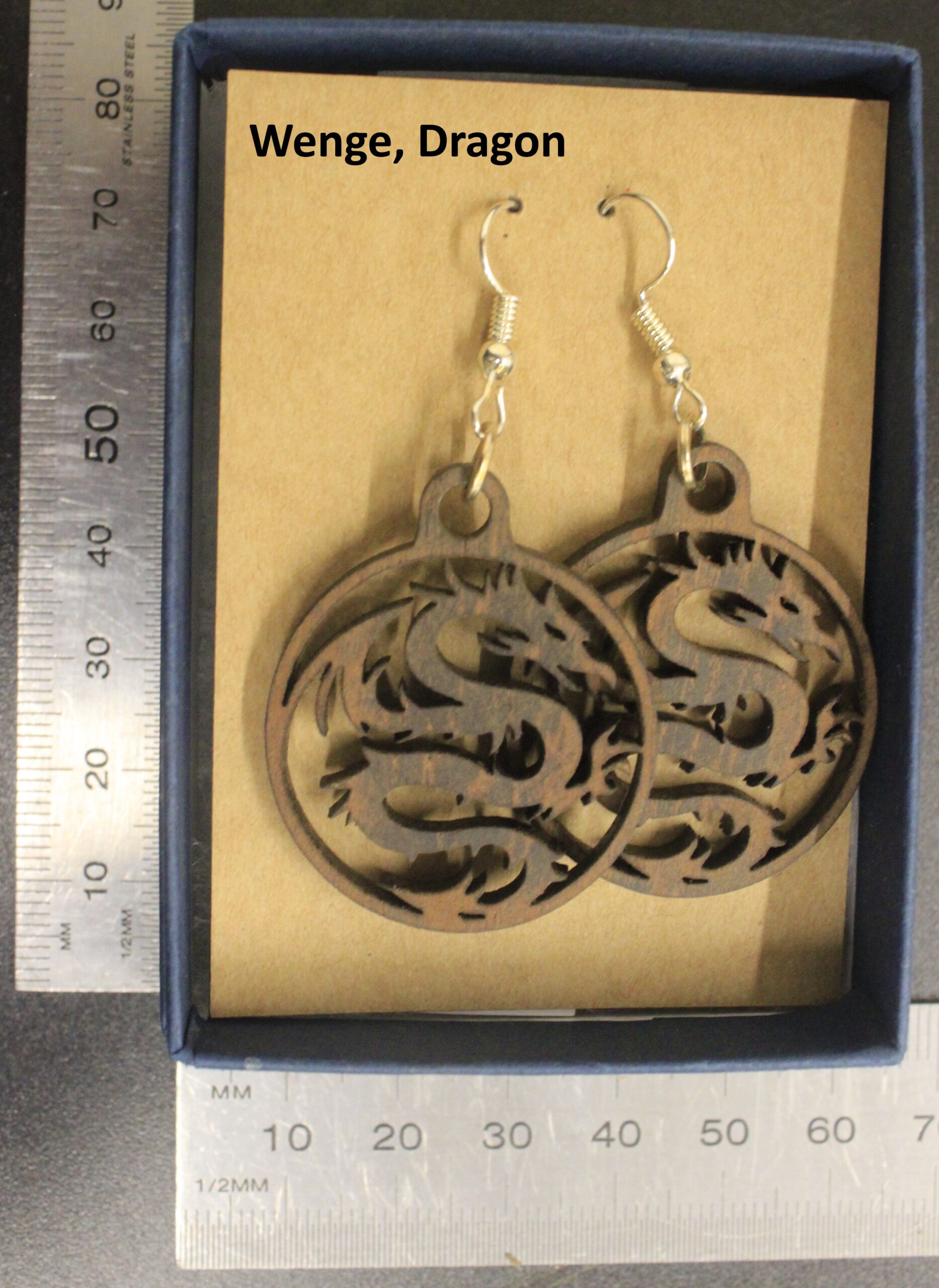 Laser cut wood, Wenge earring, dangle earring - Image 10