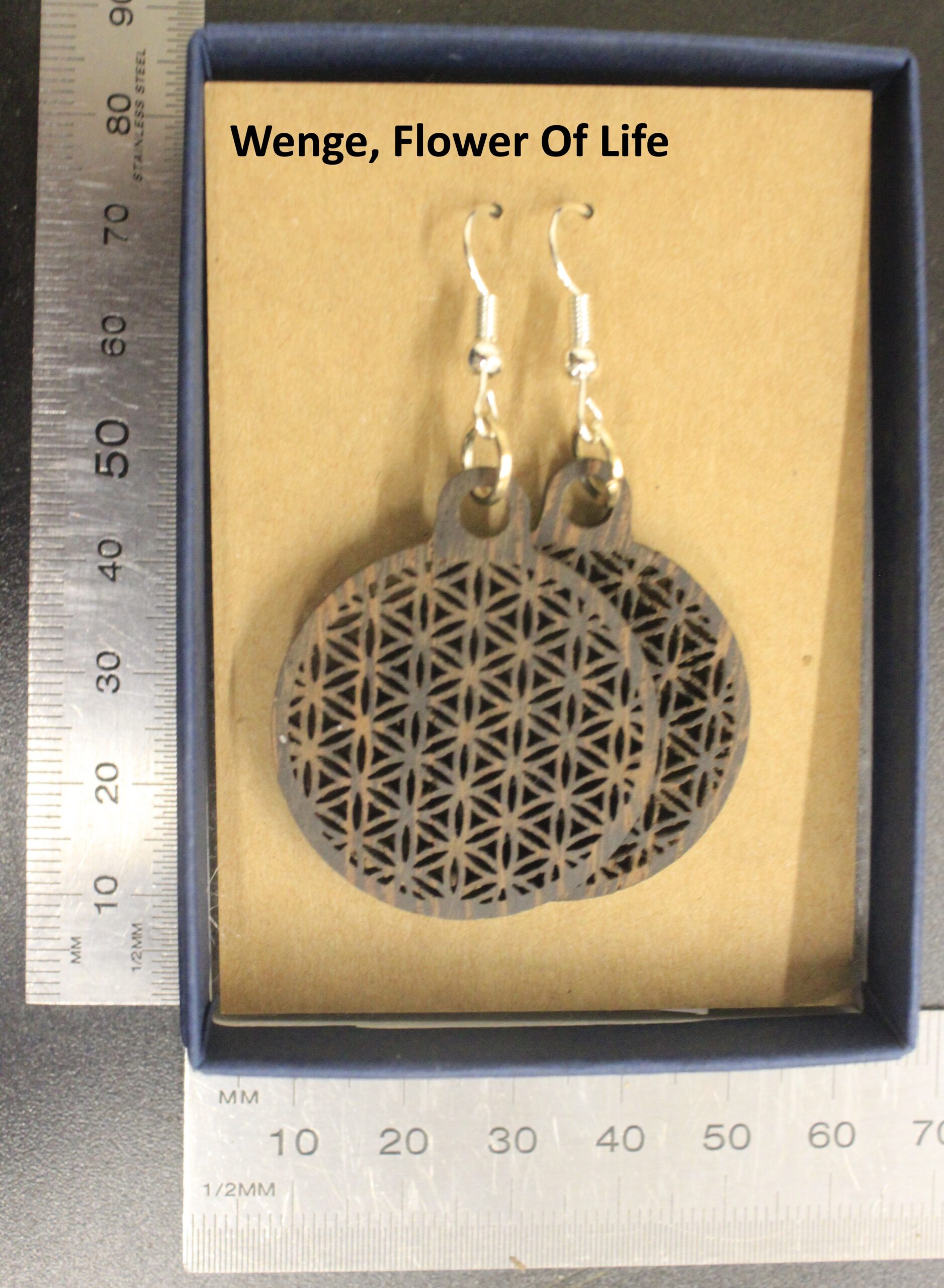 Laser cut wood, Wenge earring, dangle earring - Image 11