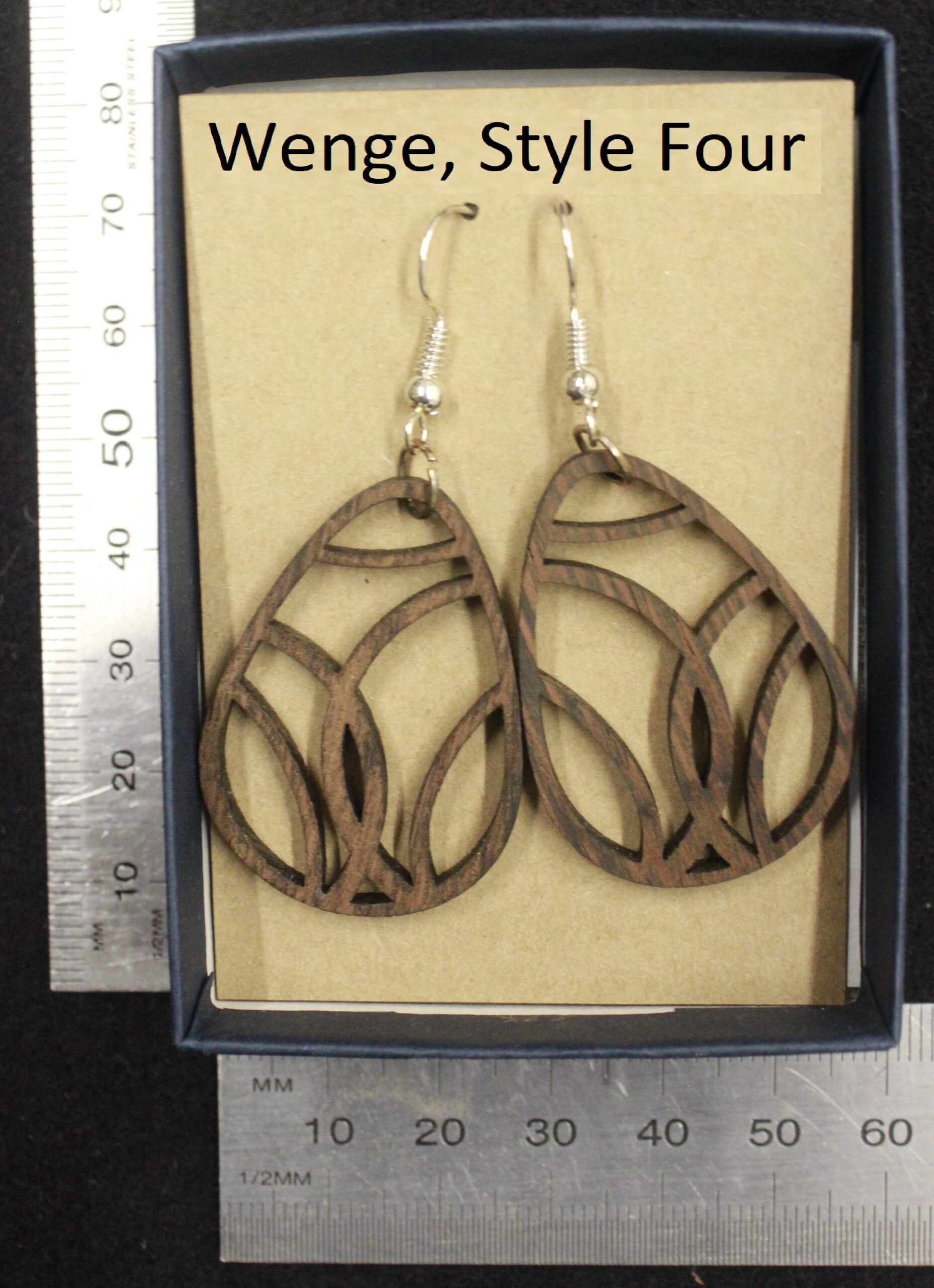 Laser cut wood, Wenge earring, dangle earring - Image 14