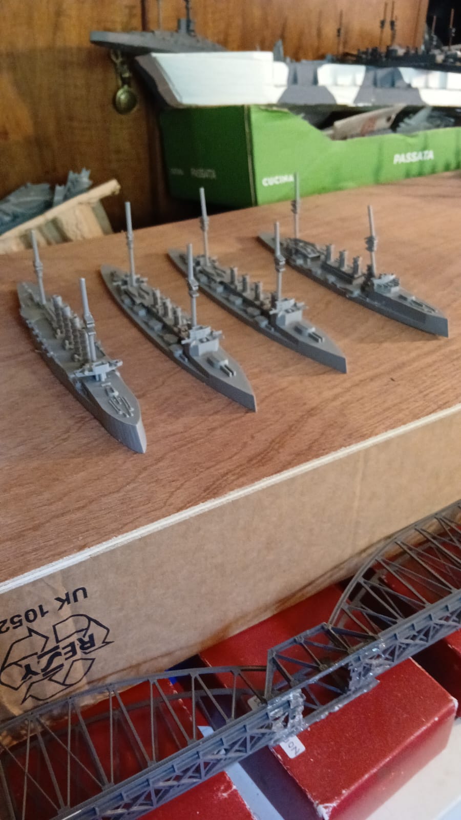 3d printed WW1 2nd Cruiser Squadron (armoured cruisers) Jutland 1/700