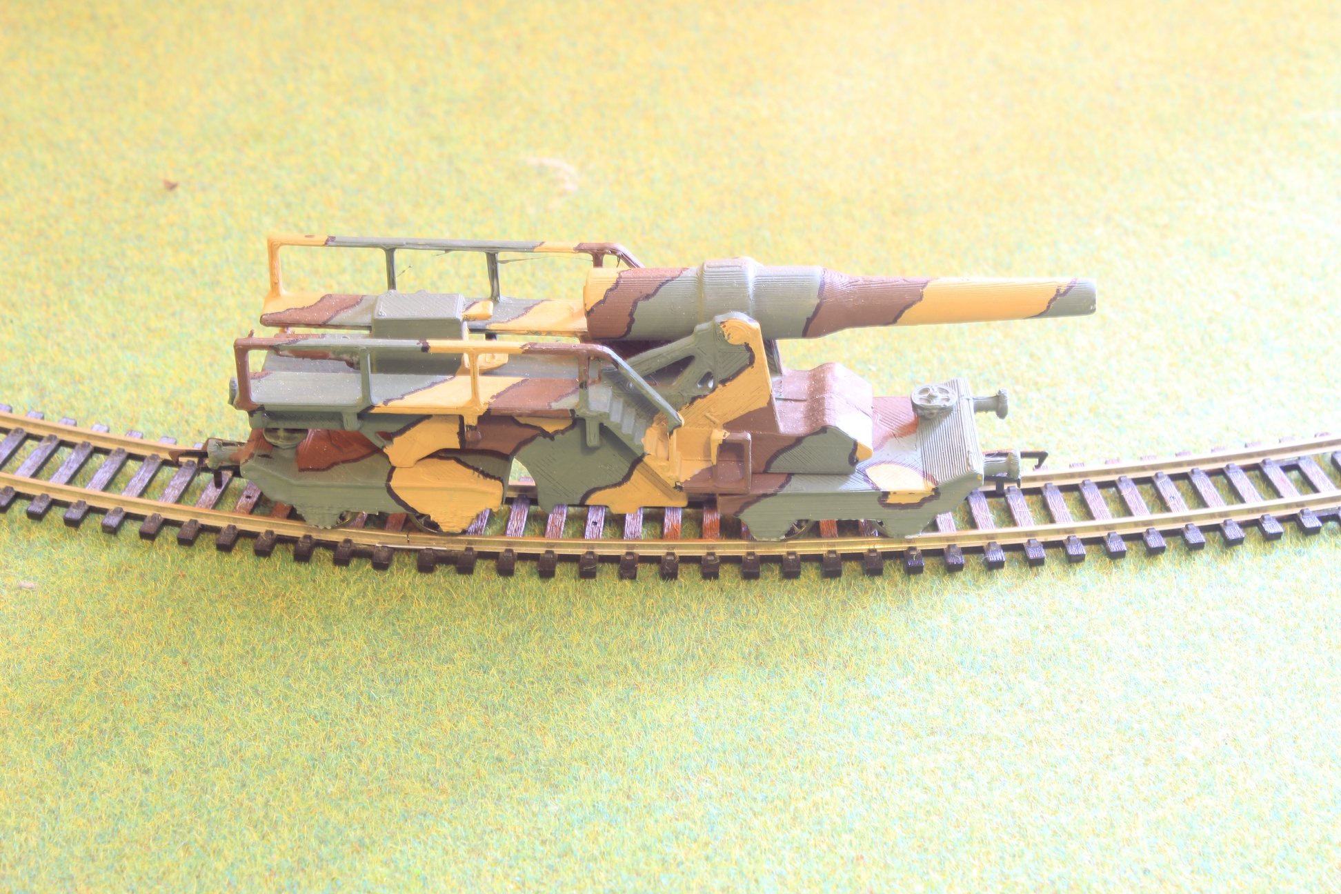 3d printed oo canon de 240 sur affut truc mle French Railway artillery oo/ho