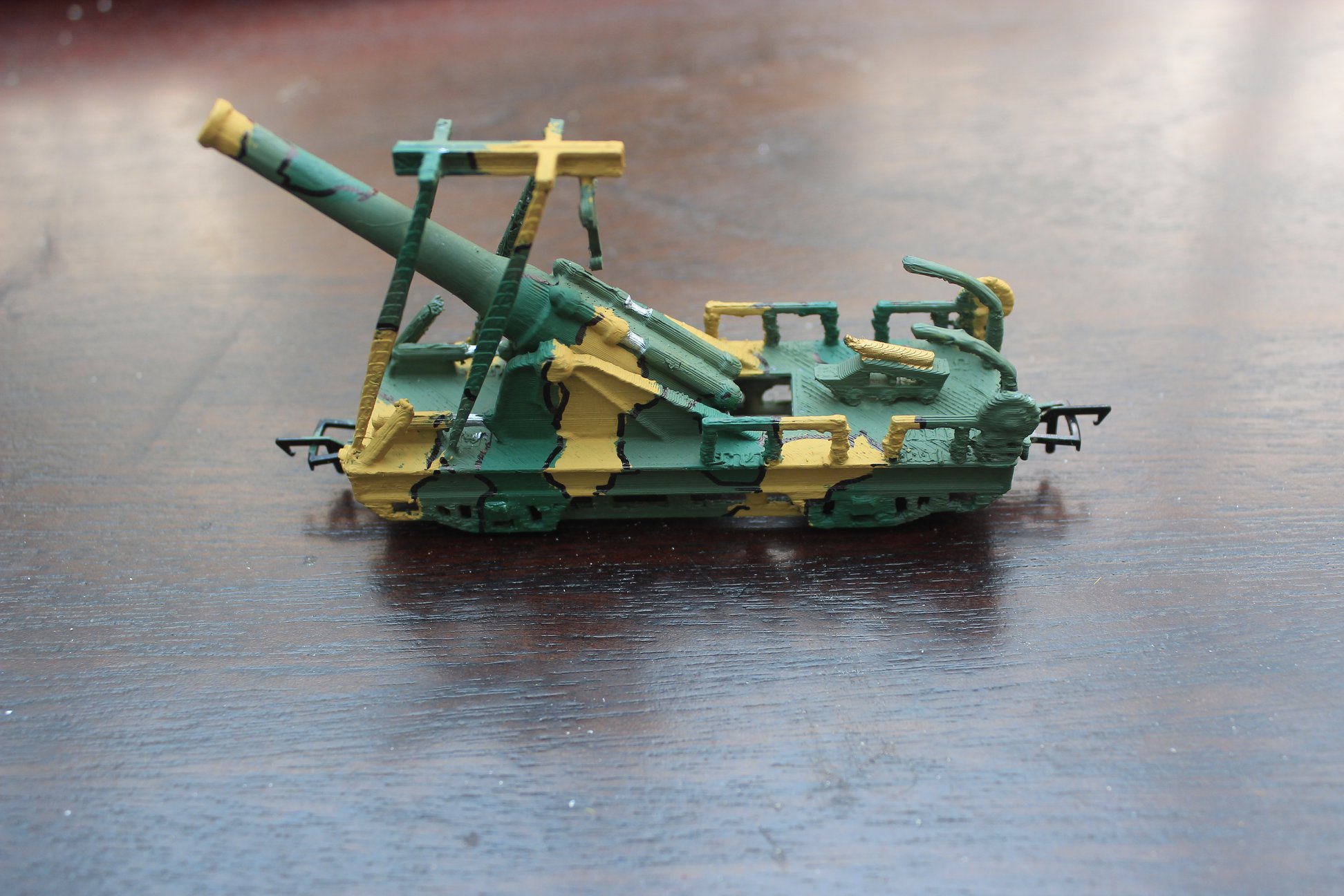 3d printed Canon de 240 TR Mle 1903 sur affût-truck Mle 1914 1/76 oo - Image 2