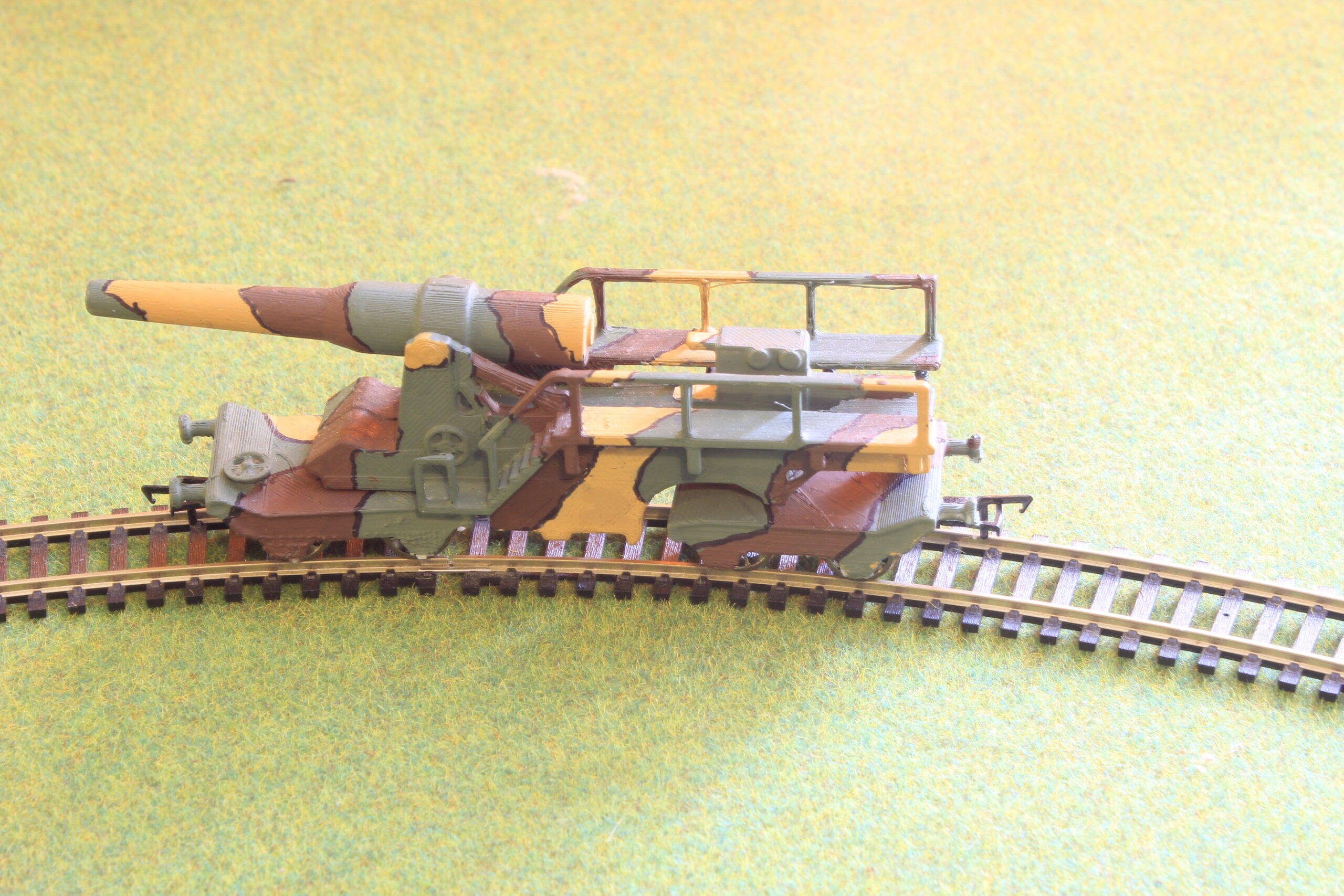 3d printed oo canon de 240 sur affut truc mle French Railway artillery oo/ho - Image 2