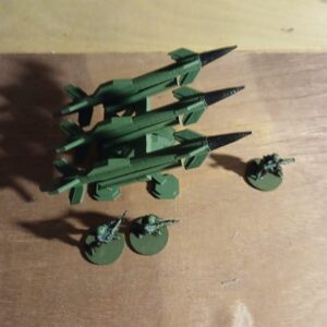 3d printed 28mm 3 SAM rocket missile thin with triple launcher